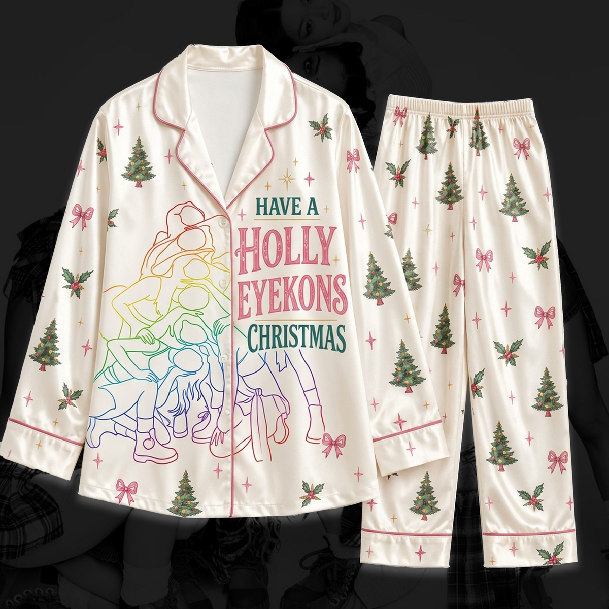 Katseye Weihnachts-Pyjama-Set in Pink Fan-Geschenke