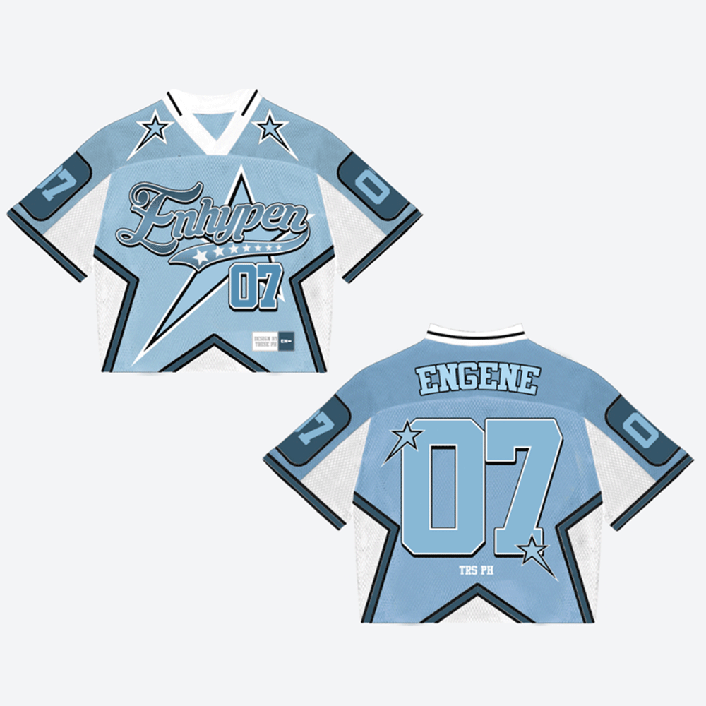 Enhypen Mixed Mesh Jersey Football V3 Blue White