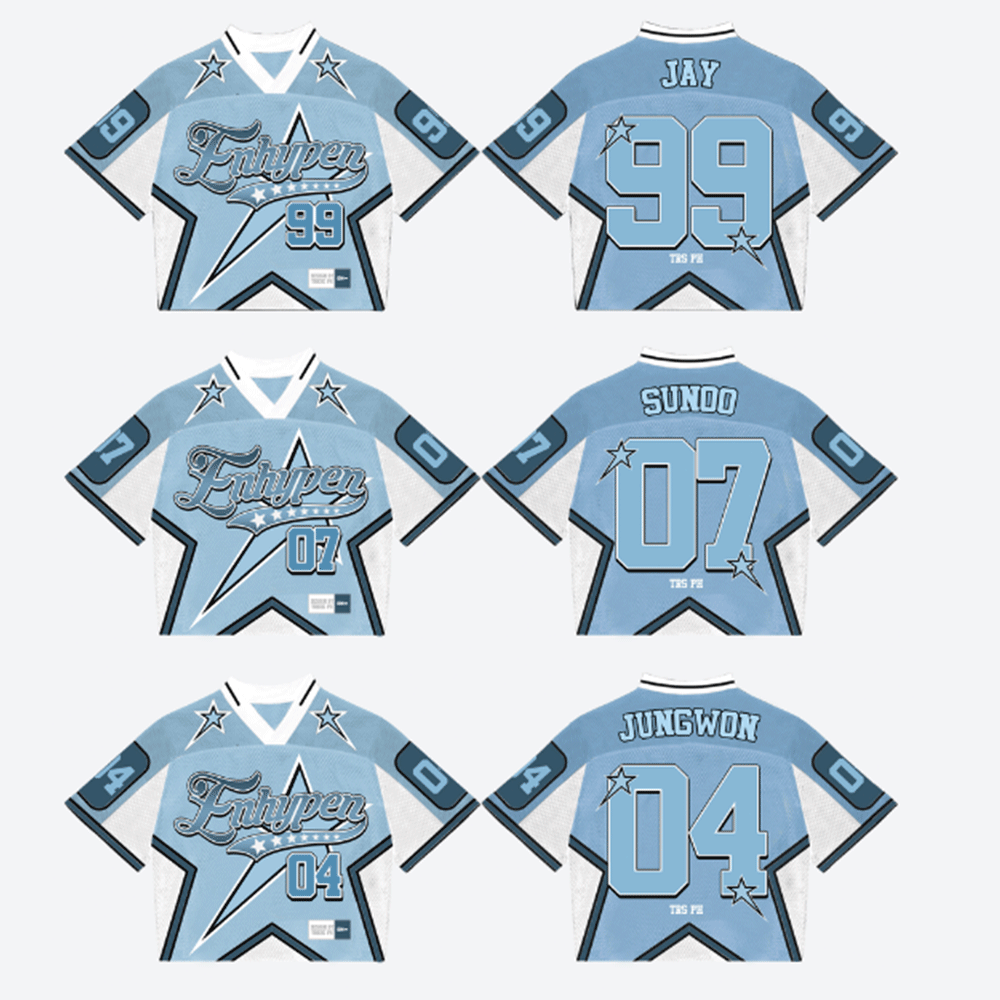 Enhypen Mixed Mesh Jersey Football V3 Blue White