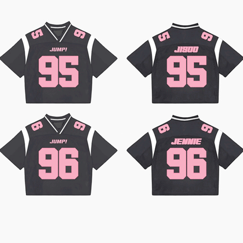 BLACKPINK Version 3 In Grey Pink Mixed Mesh Jersey Football