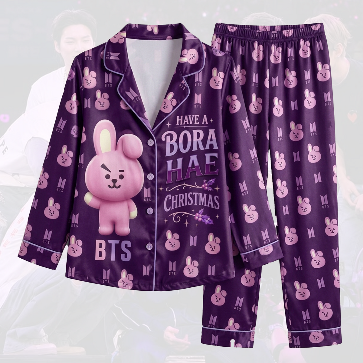 BTS Jungkook BT21 Borahae Christmas Cute Pajama Set
