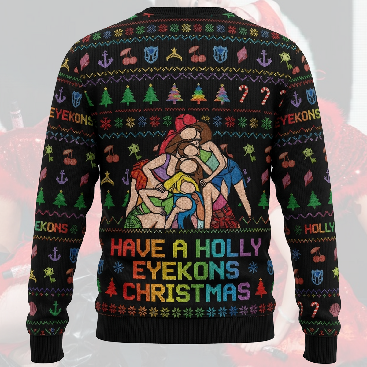 Colorful Katseye Have A Holly Eyekons Ugly Christmas Sweater Fan Gifts