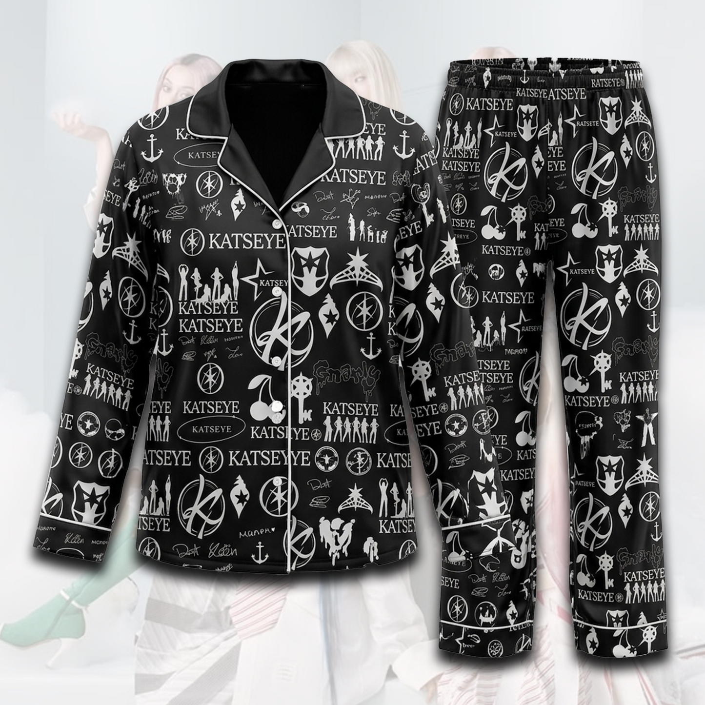 Black KATSEYE Pajamas Set Gift For Fans