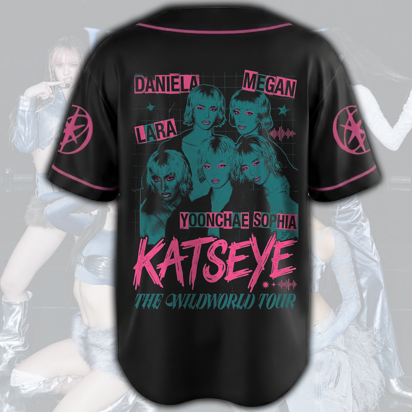 Dynamic KATSEYE The Wildworld Tour Baseball Jersey Fan Merch Shirt
