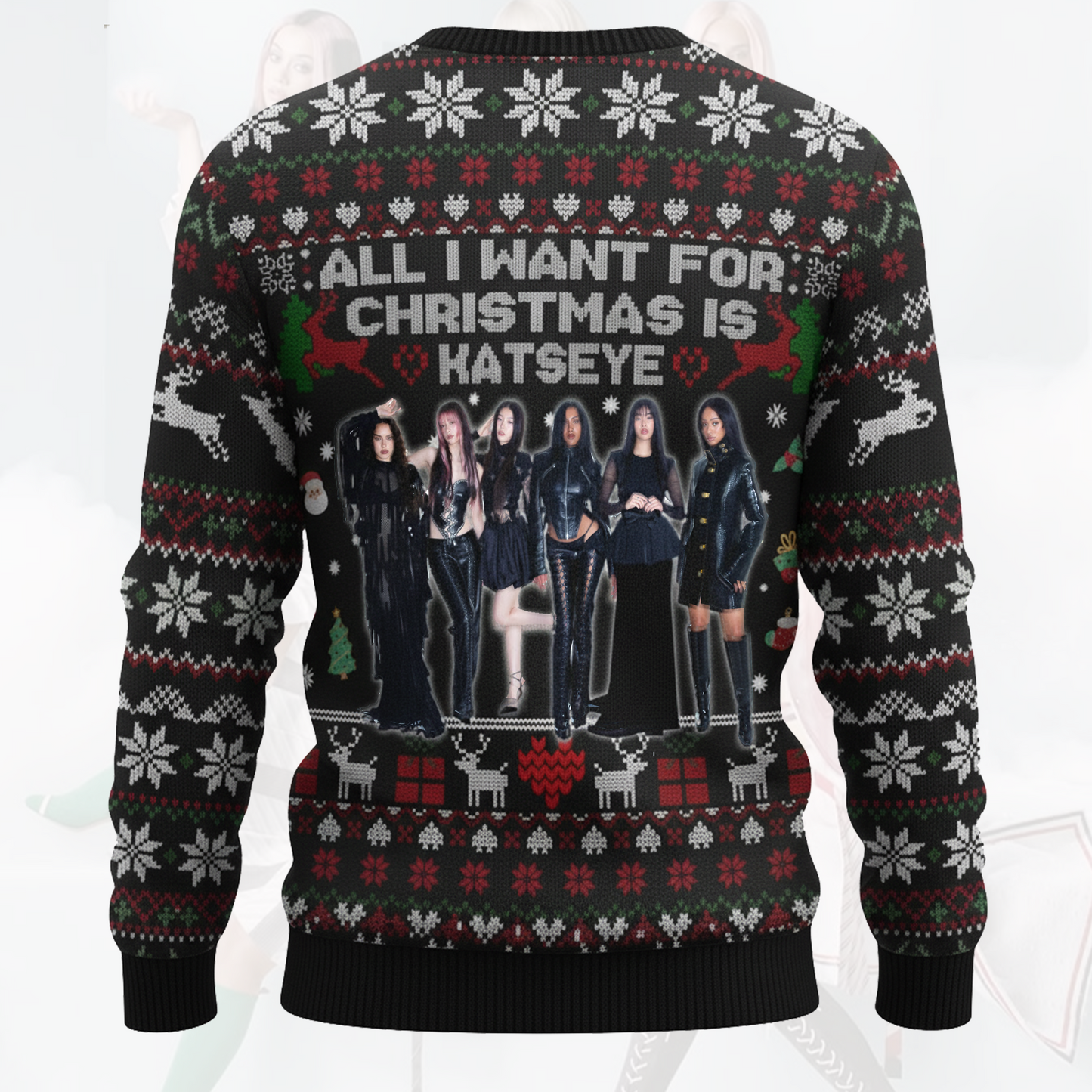 Merry Katseye Ugly Christmas Sweater Fan Edition
