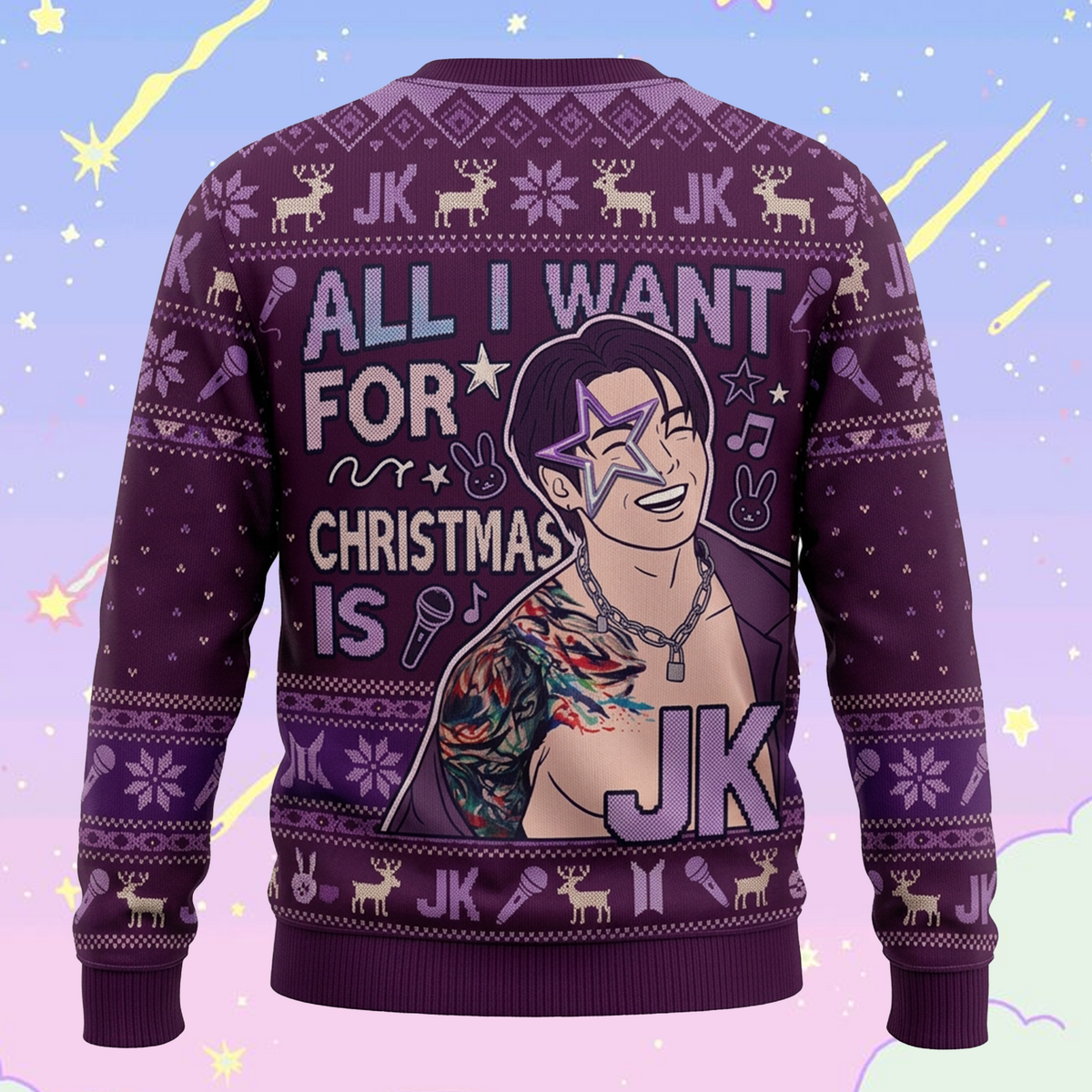 BTS Purple Christmas Ugly Sweater 2026, OT7 Urlaubspullover, Weihnachtsgeschenk für ARMY-Fans