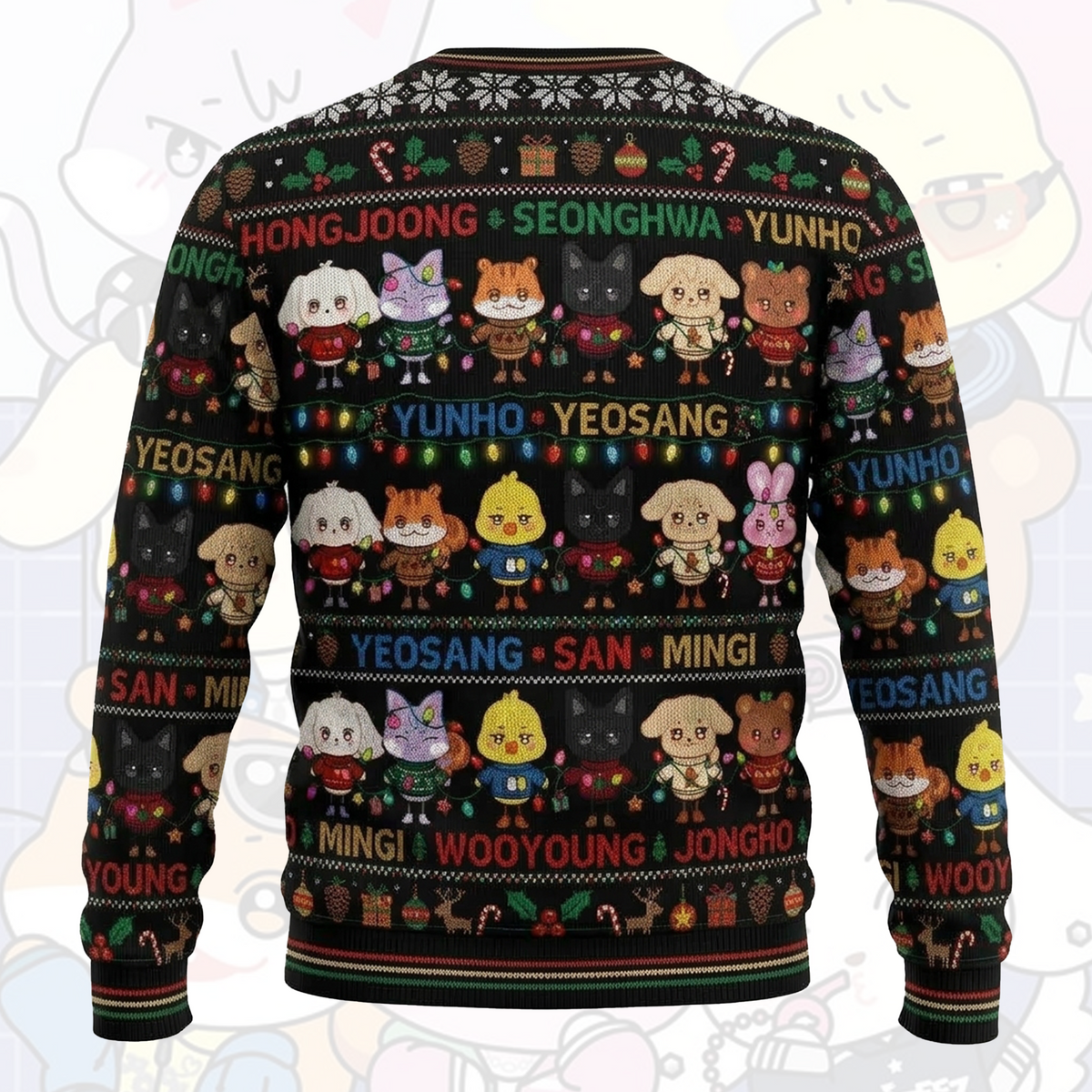 Adorable Fairy Light Aniteez Christmas Ugly Sweater Gift For Fans