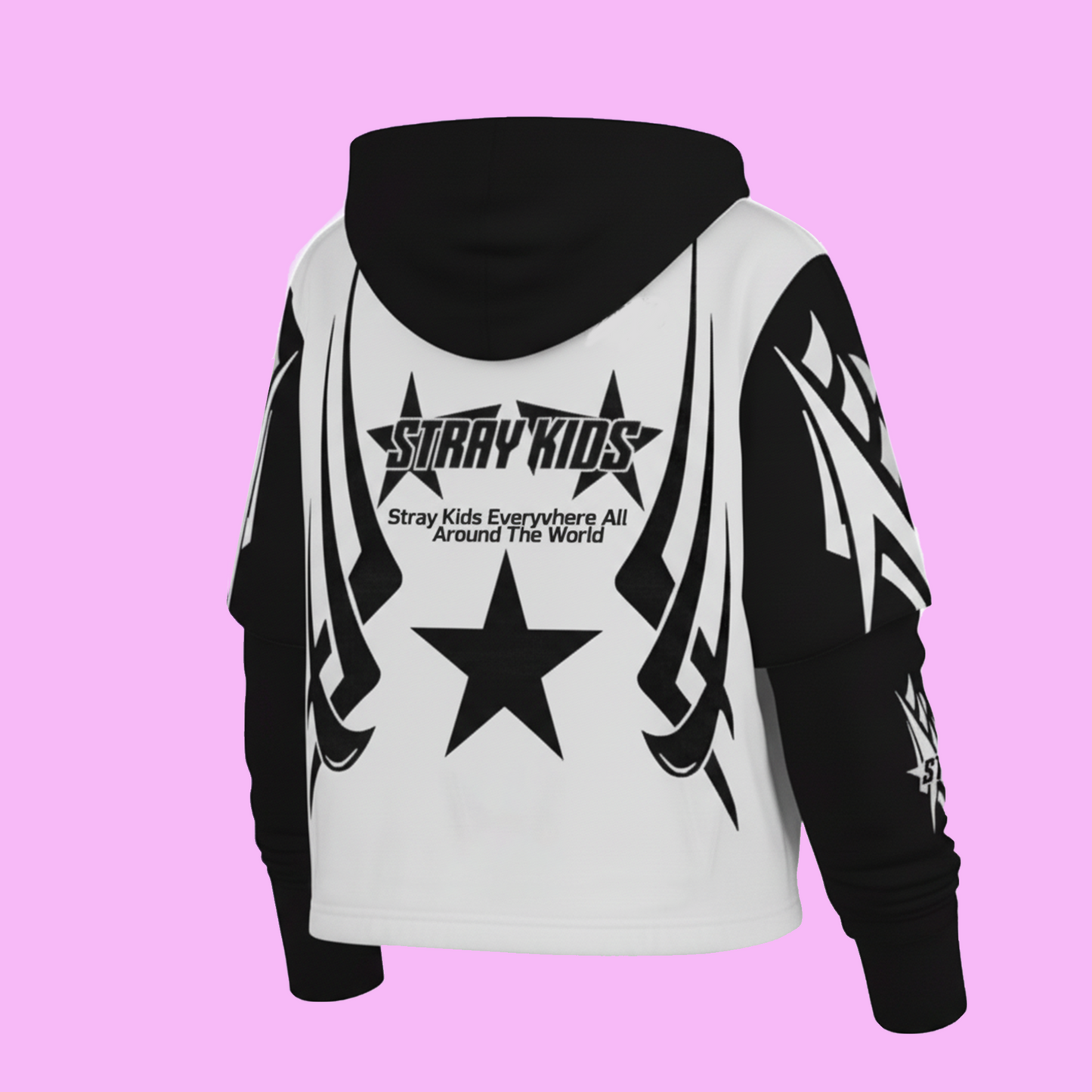 Everywhere All Around The World Stray Kids Shortstop Hoodie
