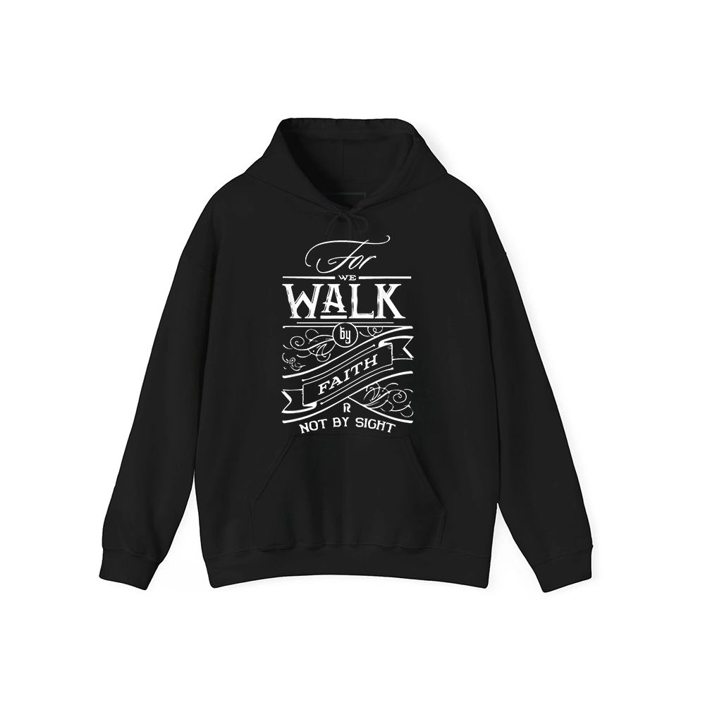 A black hoodie with a white graphic design on the front.