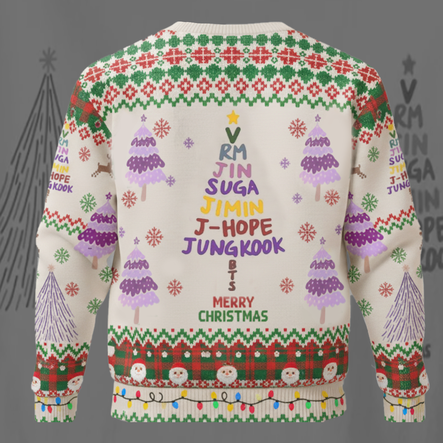 BTS Christmas Tree Merry Army Ugly Sweater Gift For Fans
