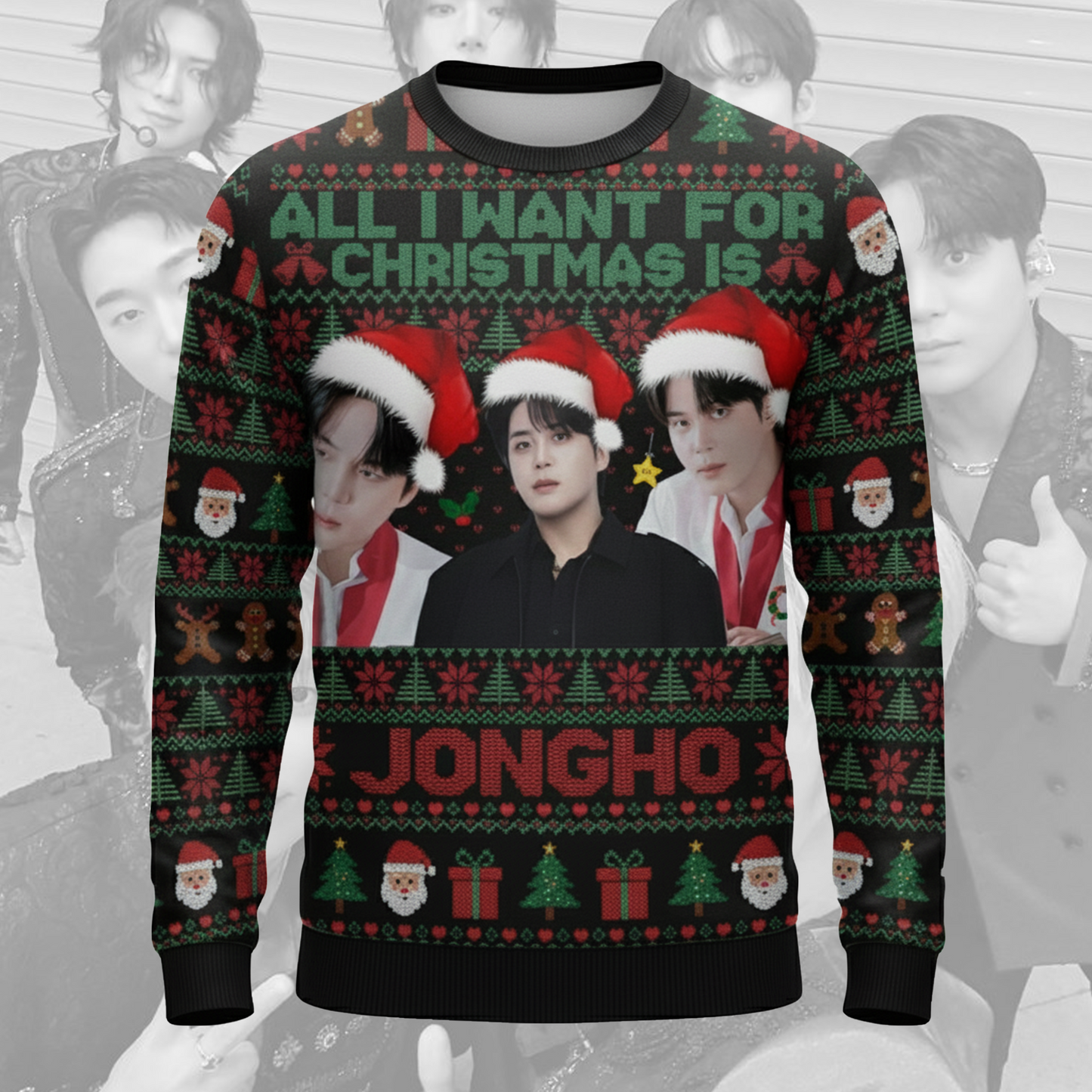 All I Want For Christmas Is Jongho Ugly Sweater Gift For Lovers