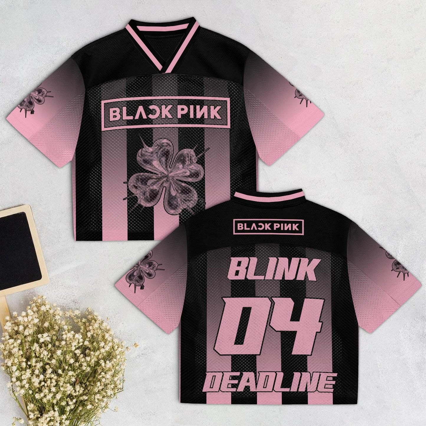 BLACKPINK BLINK Members Mesh Jersey – Pink Black K-Pop Mesh Jersey Football