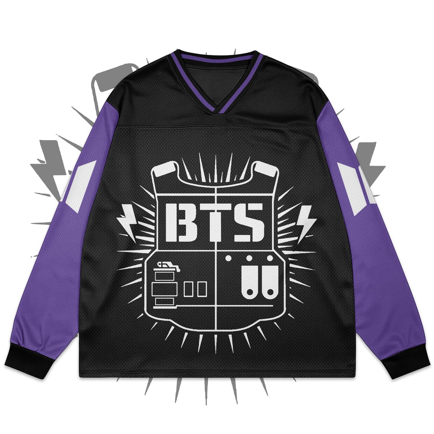 WAVESTEEᵀᴹ Bangtan Boys Mesh Splicing Long Sleeved Purple Version 1