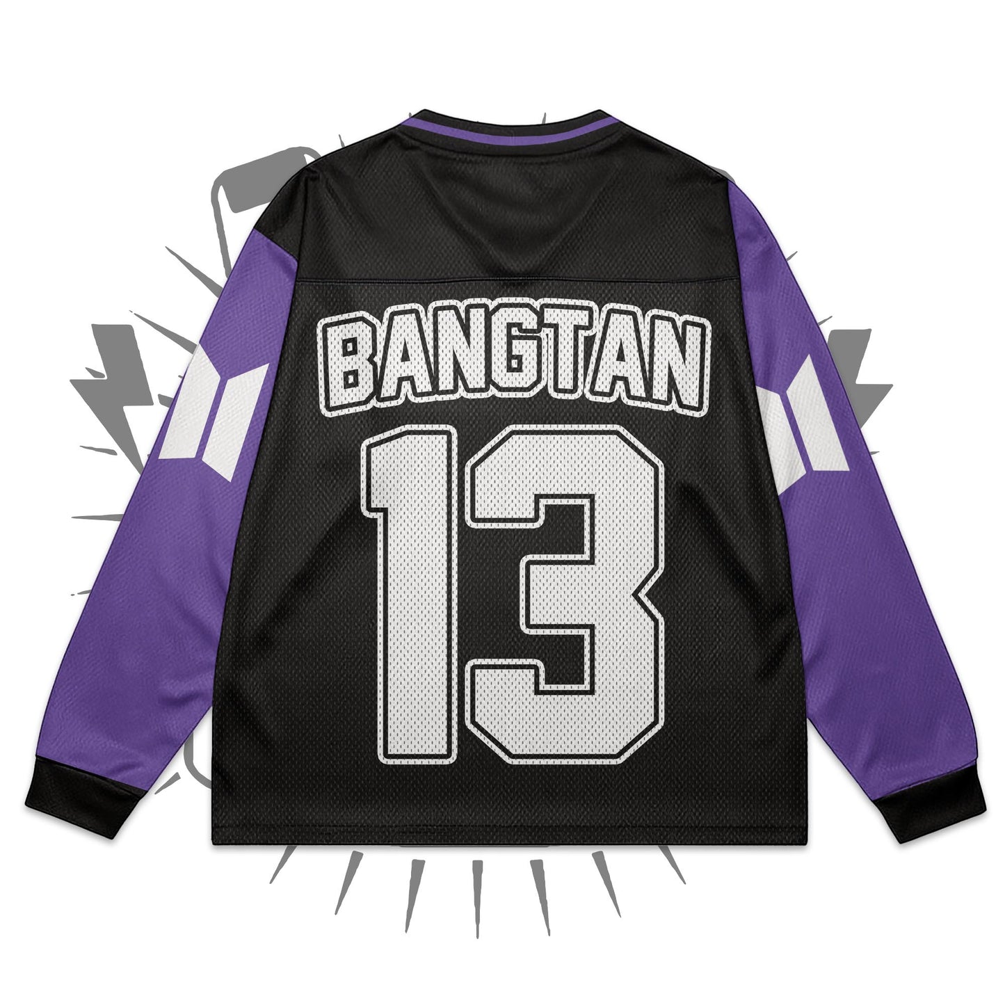 WAVESTEEᵀᴹ Bangtan Boys Mesh Splicing Long Sleeved Purple Version 1