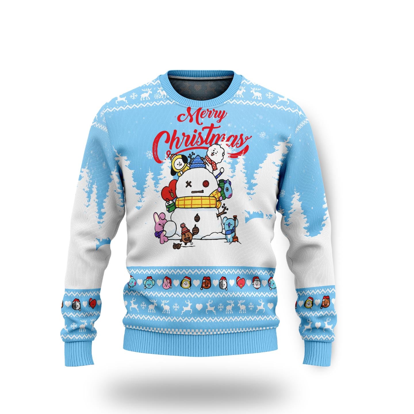 WAVESTEEᵀᴹ BT21 Merry Christmas Ugly Sweater