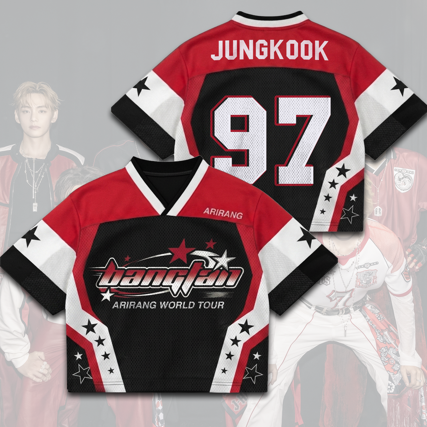 Bangtan Boys 2026 World Tour BTS Mixed Mesh Jersey Gift For Fans