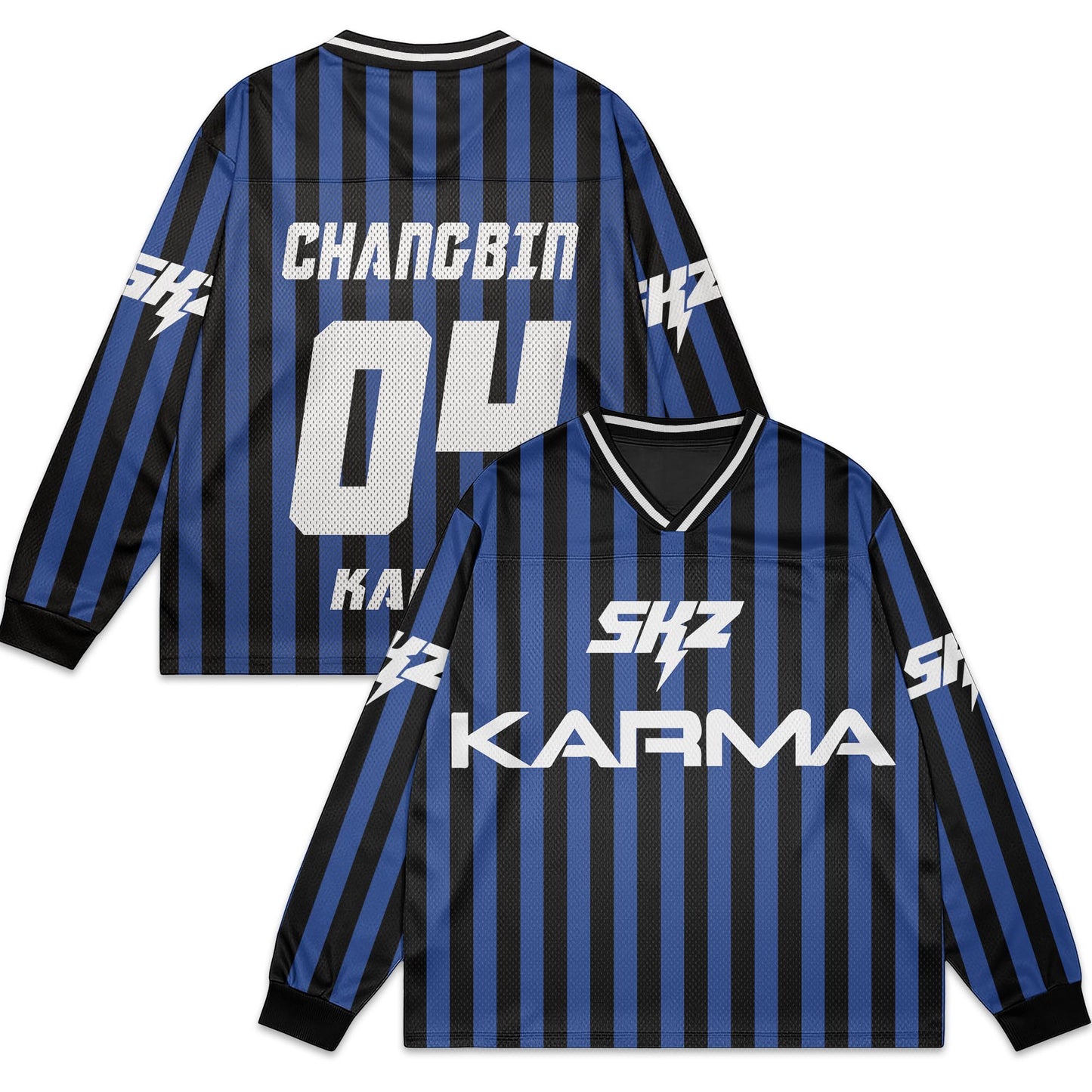 WAVESTEEᵀᴹ Stray Kids Album Karma Mesh Splicing Long Sleeve
