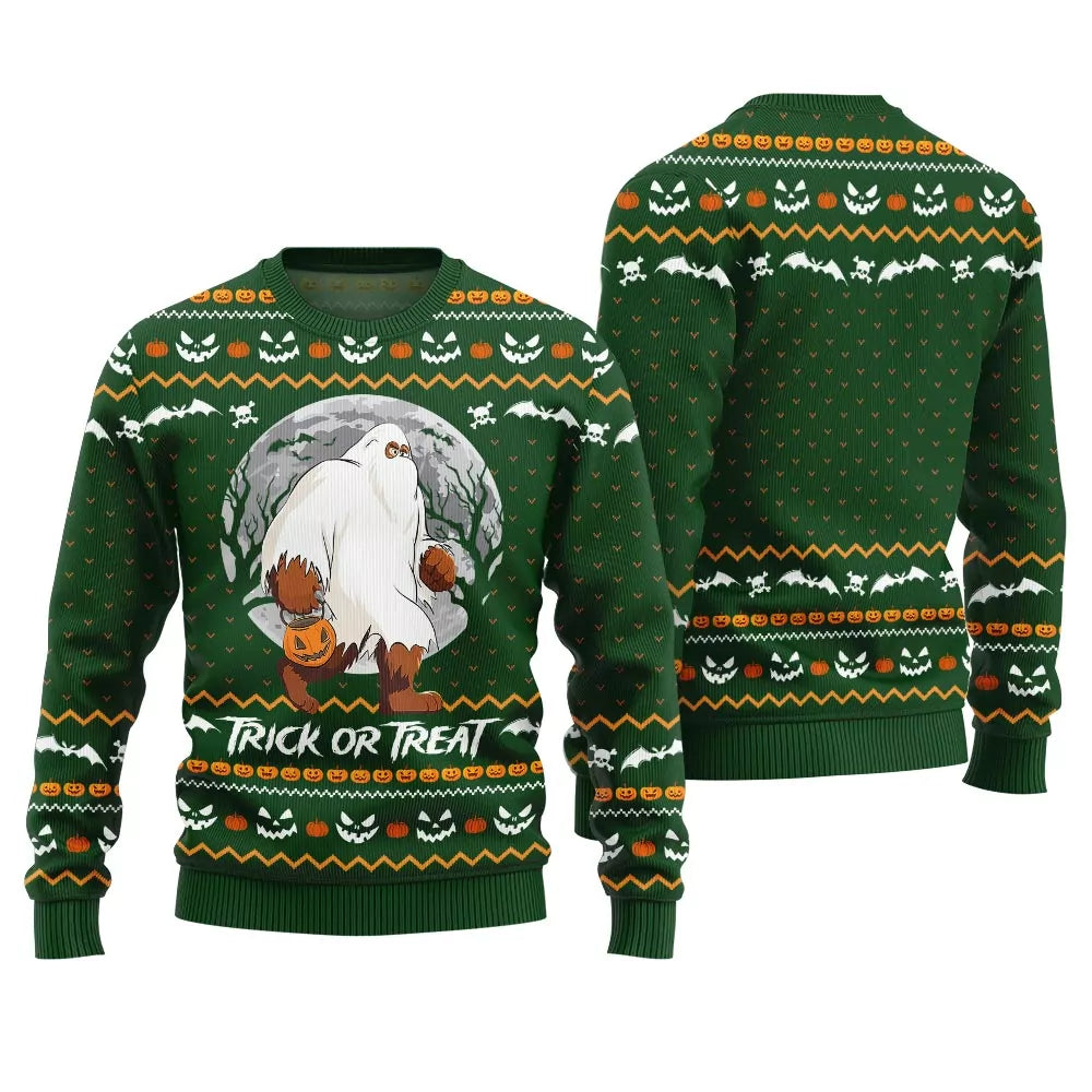 Trick Or Treat Yeti Cute Halloween Ugly Sweater