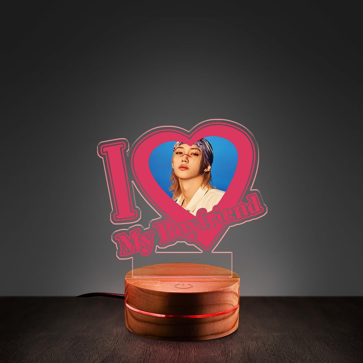 WAVESTEEᵀᴹ I Love My Boyfriend Album Karma Acrylic LED Lamp 16 RGB Colors