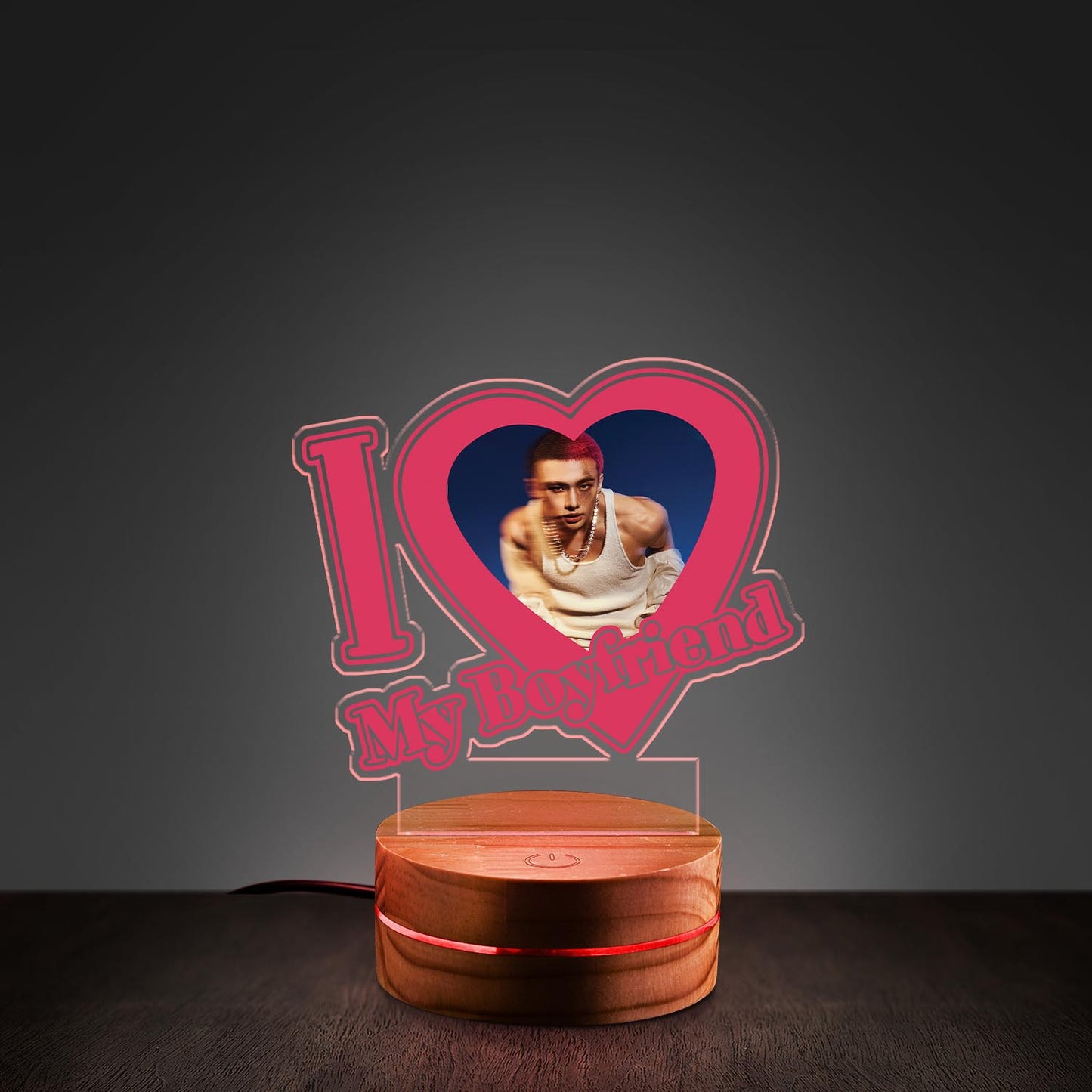 WAVESTEEᵀᴹ I Love My Boyfriend Album Karma Acrylic LED Lamp 16 RGB Colors