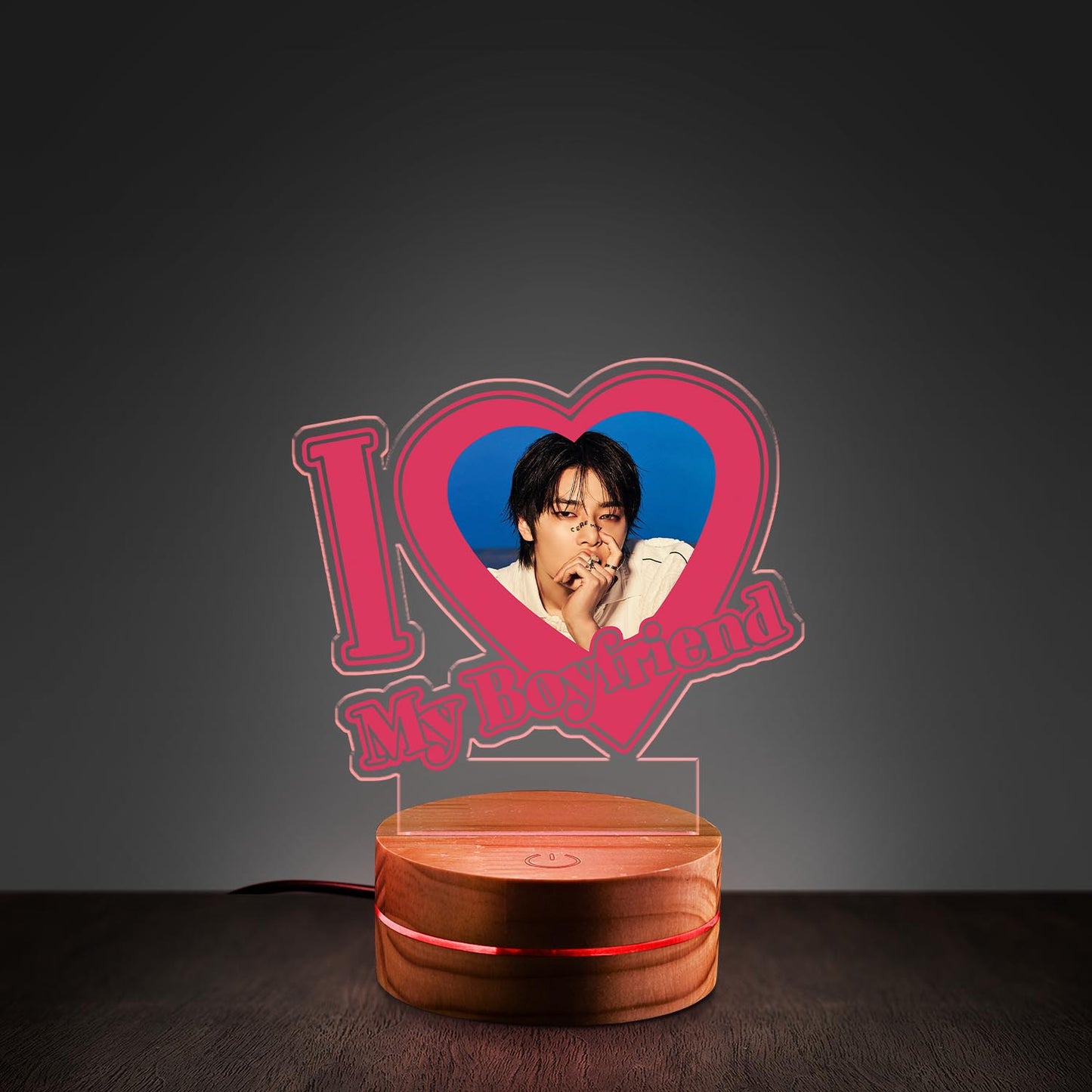 WAVESTEEᵀᴹ I Love My Boyfriend Album Karma Acrylic LED Lamp 16 RGB Colors