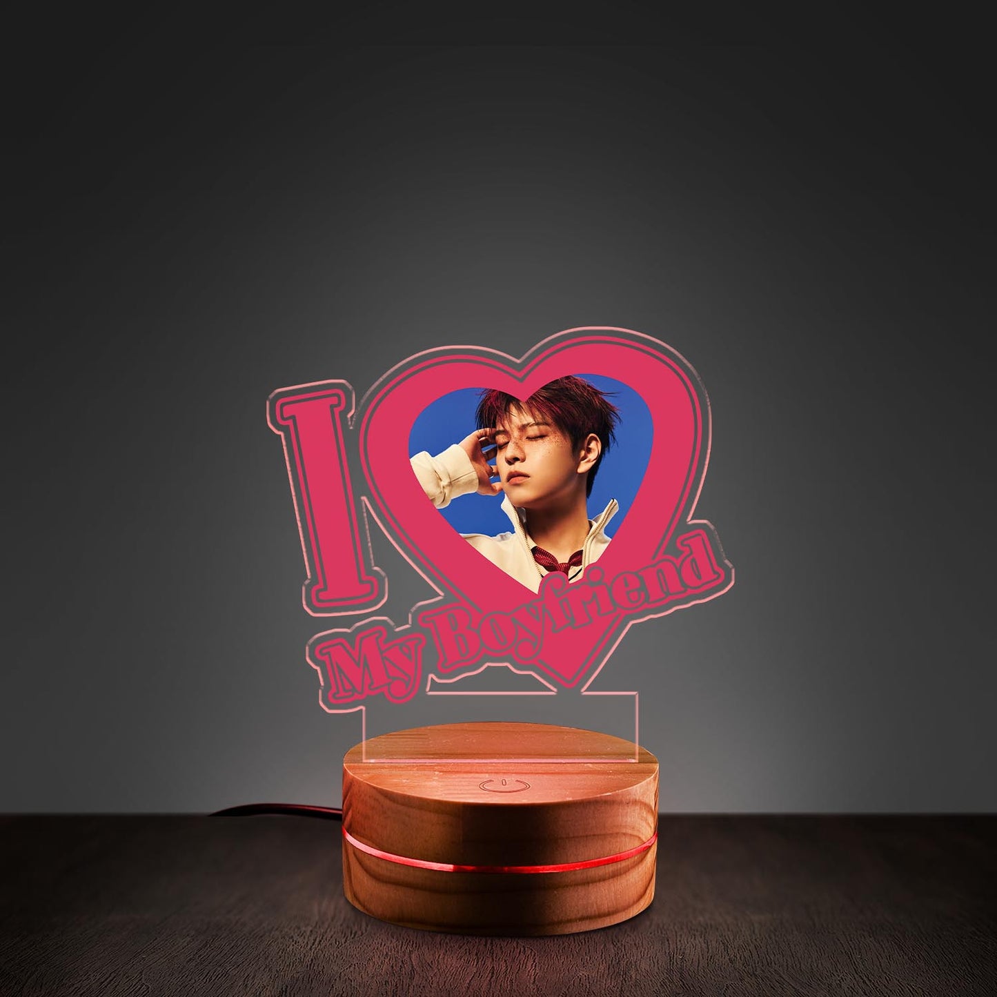 WAVESTEEᵀᴹ I Love My Boyfriend Album Karma Acrylic LED Lamp 16 RGB Colors