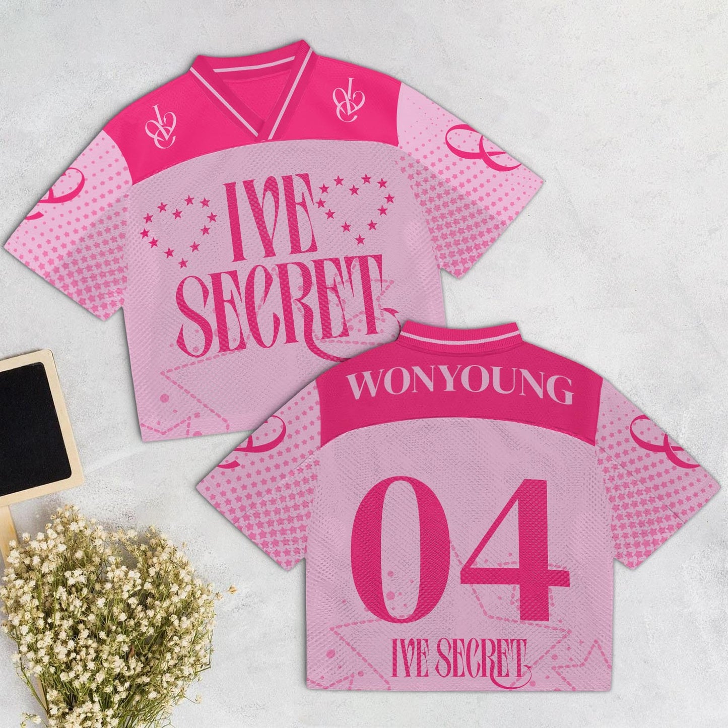 IVE SECRET Mixed Mesh Jersey Ver Light Pink