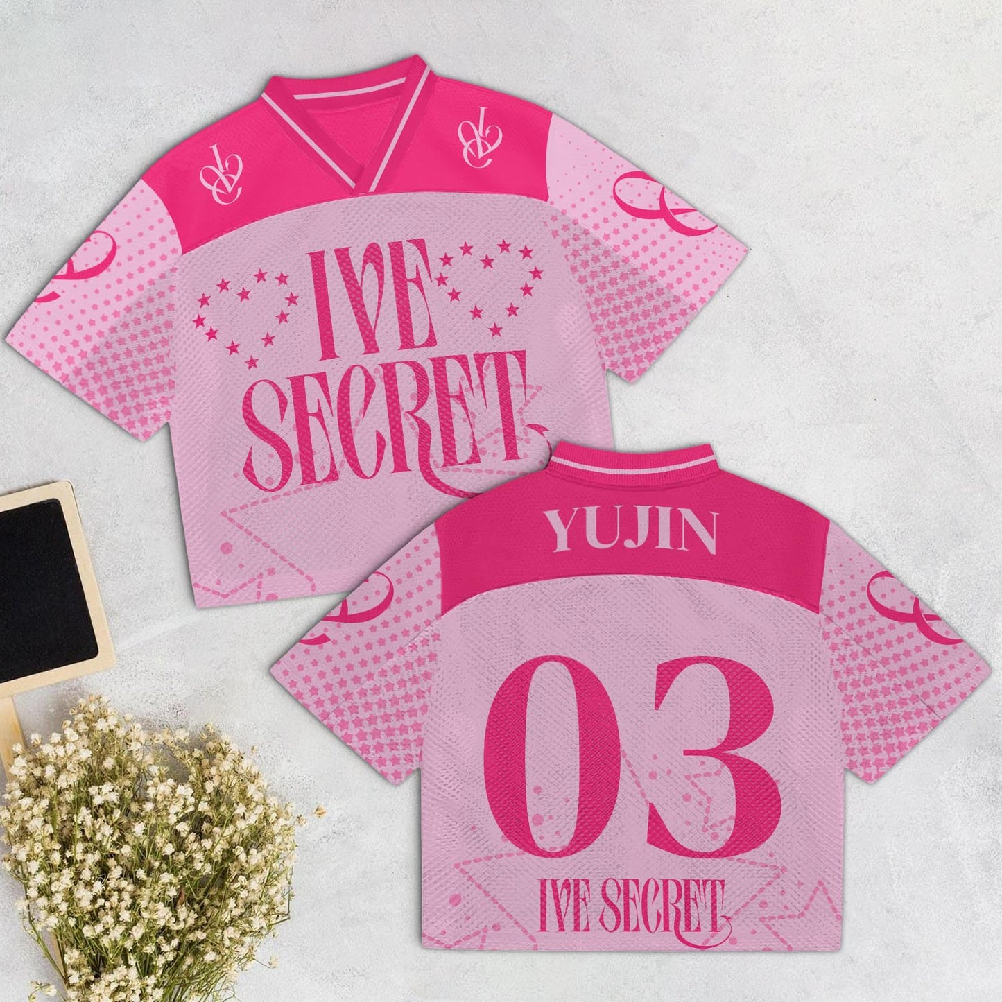 IVE SECRET Mixed Mesh Jersey Ver Light Pink
