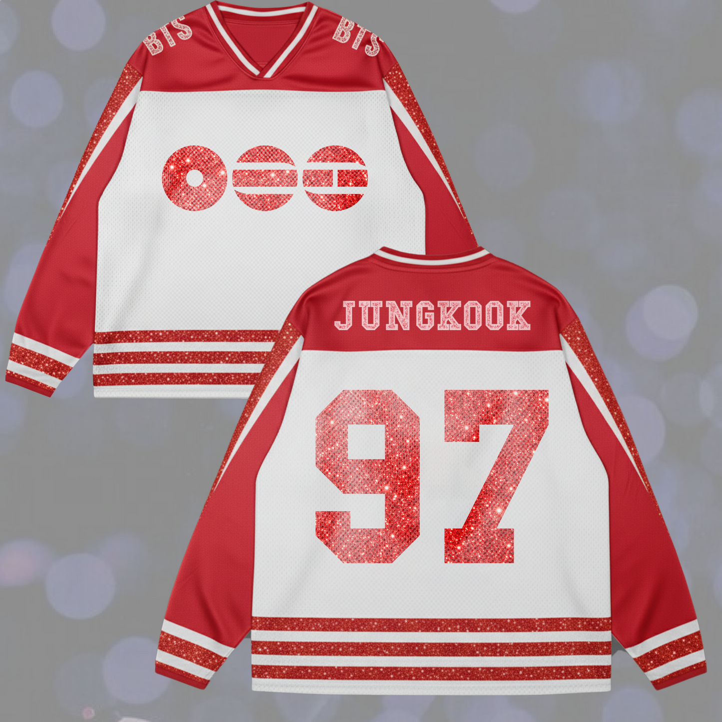 Glitter Red Wings Era BTS World Tour Splicing Long Sleeved Gifts For Lovers