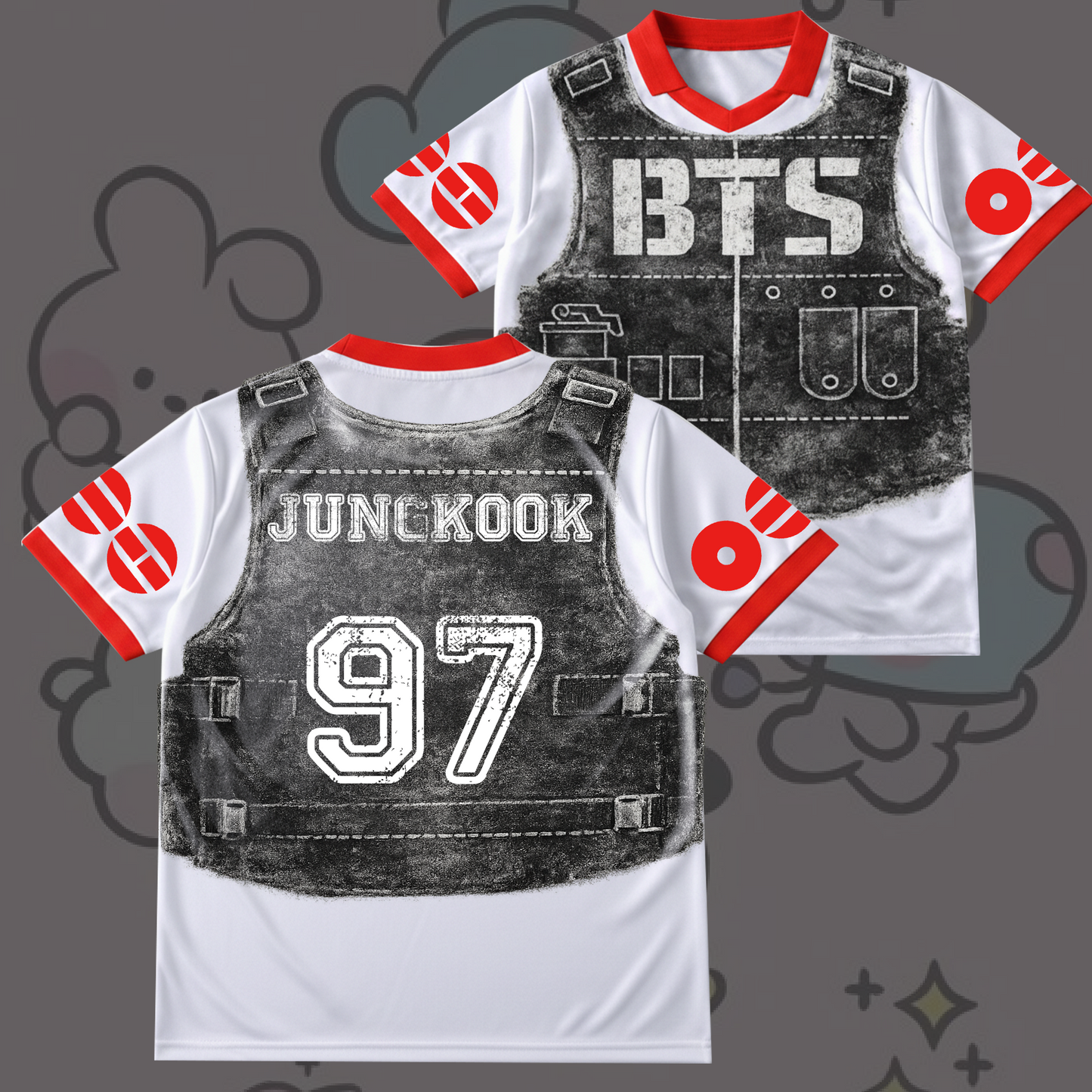 BTS New Album Bulletproof Winged Neck Baseball Shirt Gift For Army