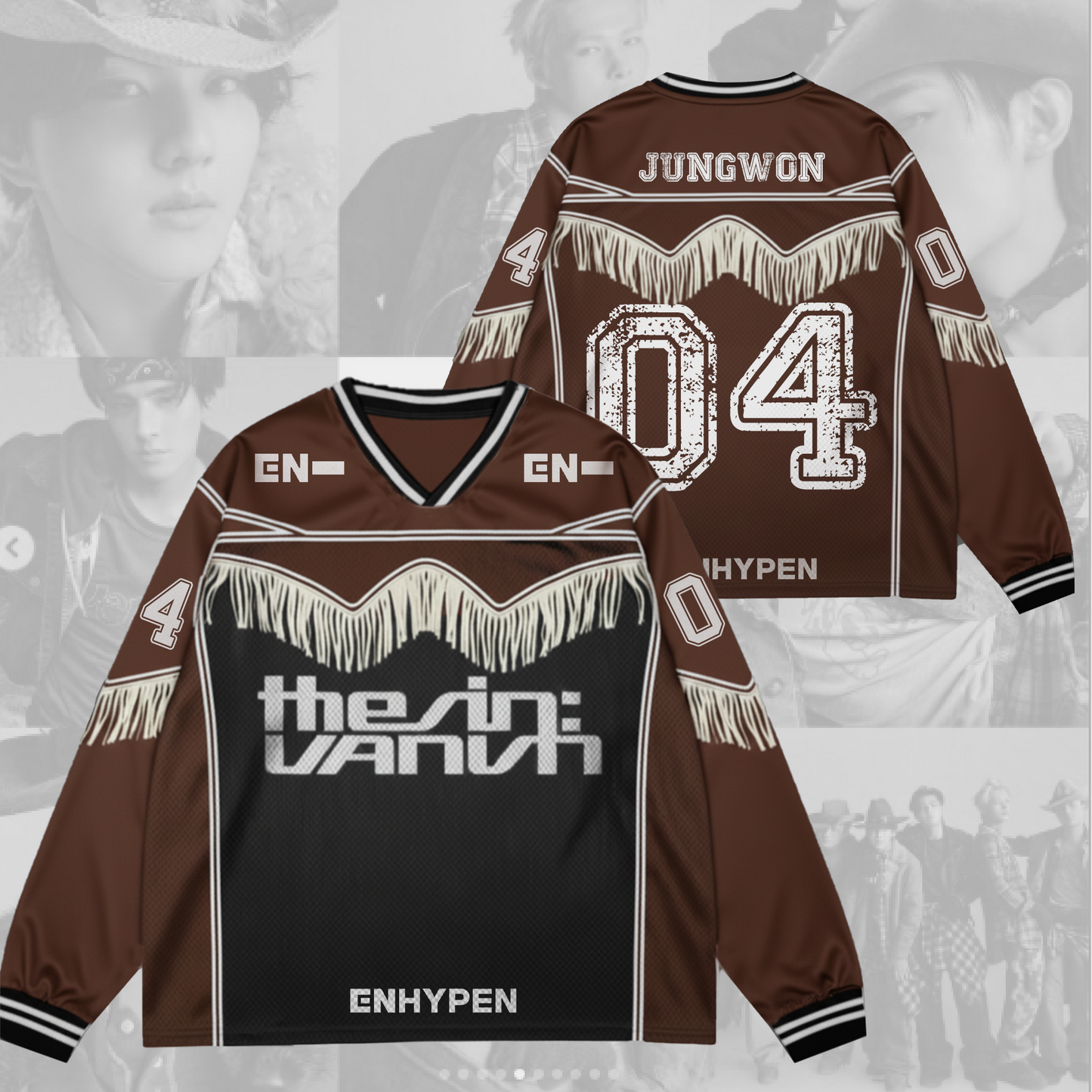ENHYPEN Cowboy THE SIN VANISH Album Chapter 2 Mesh Splicing Long Sleeve