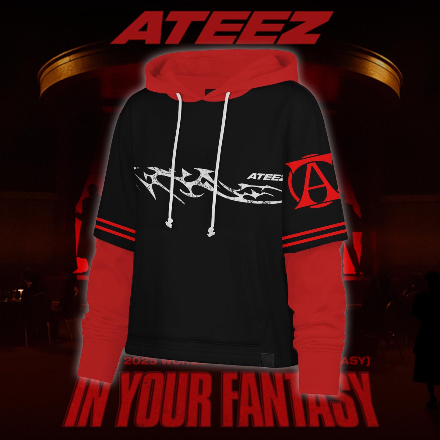 Ateez 2025 World Tour in Your Fantasy Shortstop Hoodie
