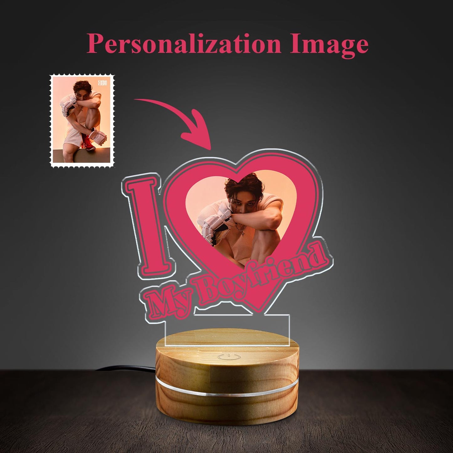 WAVESTEEᵀᴹ Personalization Image Acrylic LED Lamp 16 RGB Colors