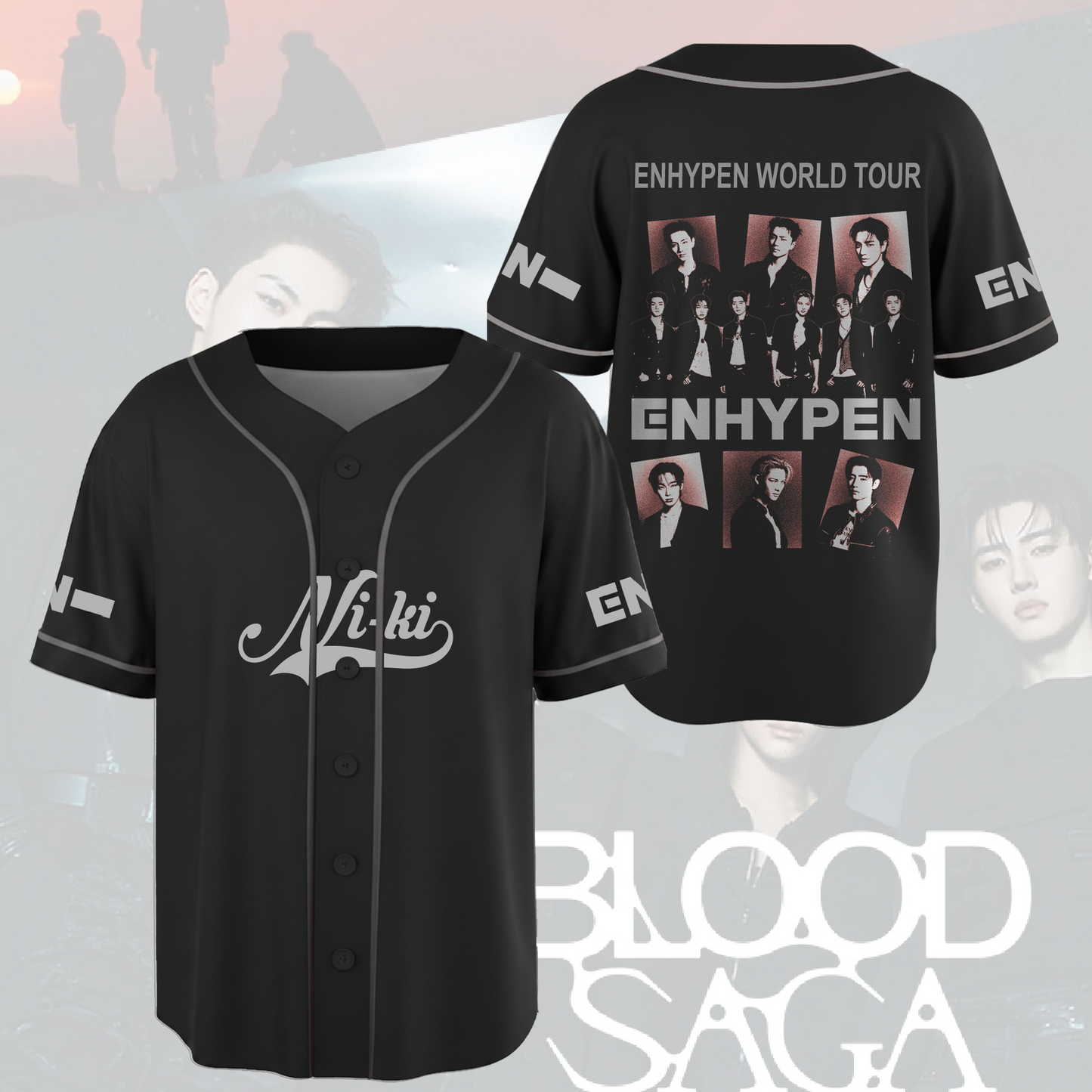 Enhypen 2026 Blood Saga World Tour Baseball Jersey