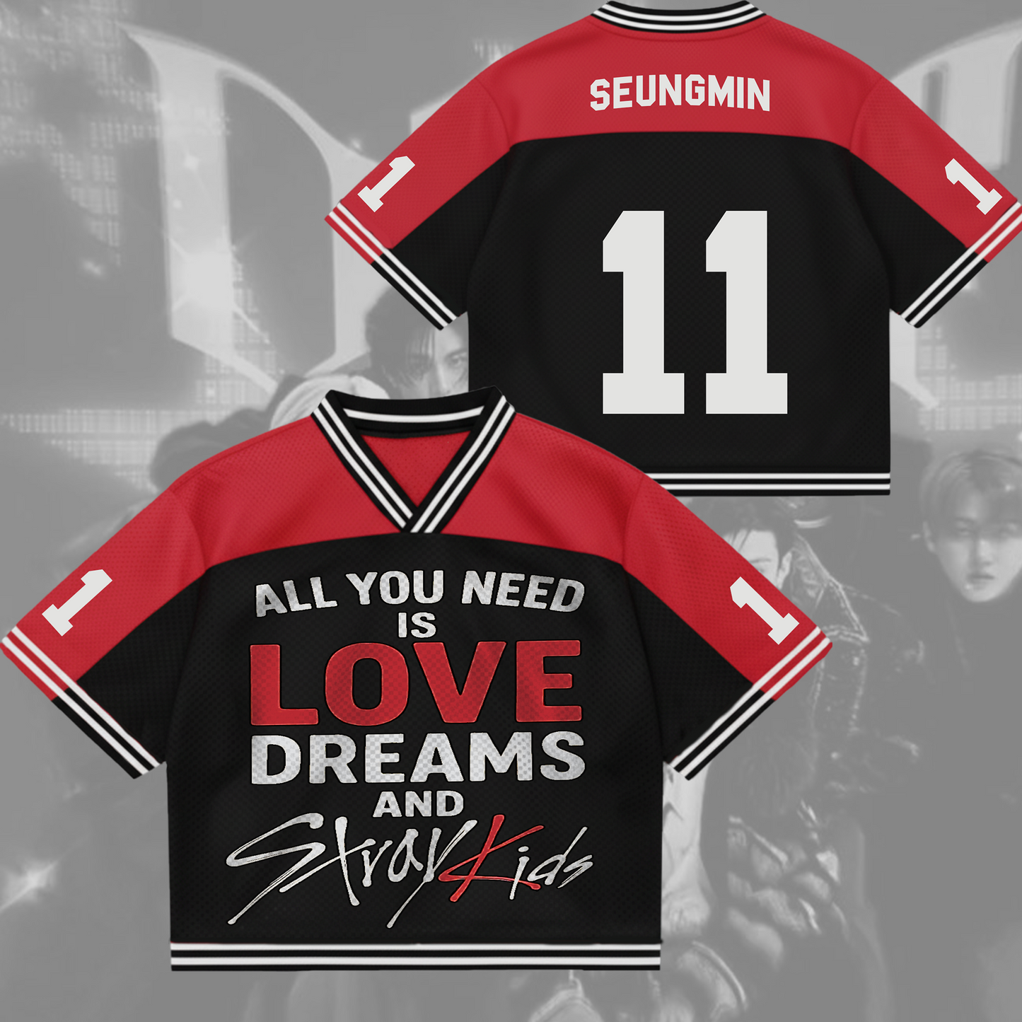 All you need is love dream and Stray Kids Mixed Mesh Jersey