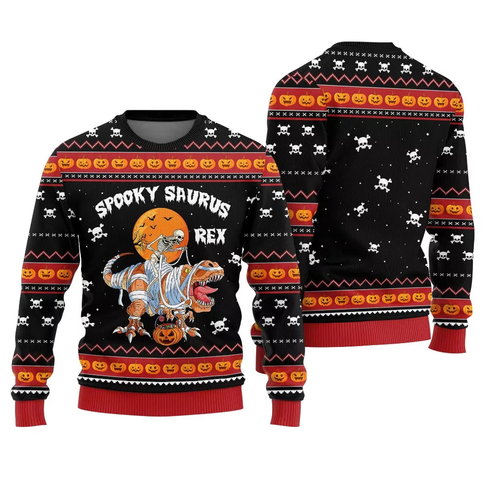 Spooky Saurus Rex Halloween Ugly Sweater