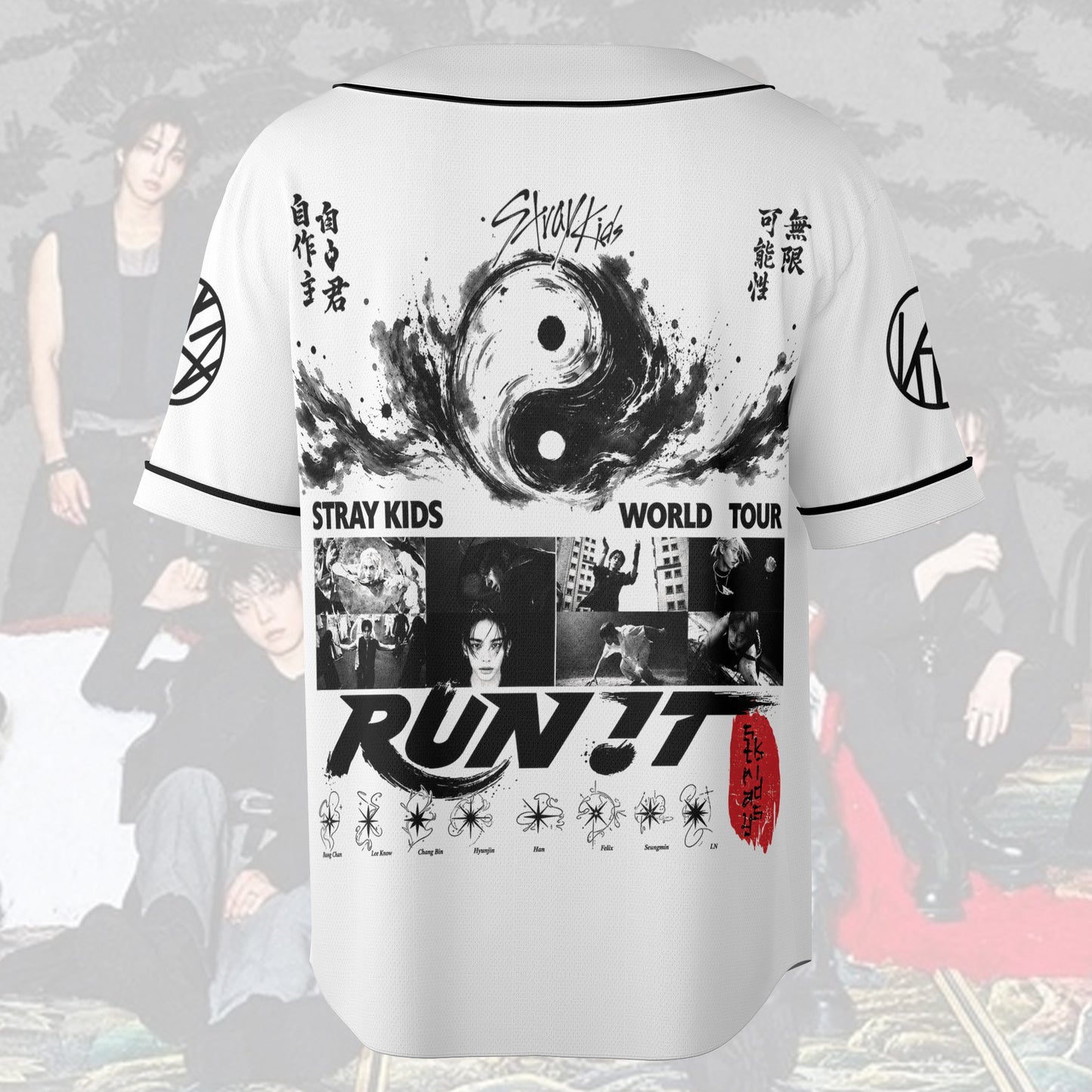 Stray Kids Run It World Tour Baseball Jersey, Retro Kpop Concert Jersey For STAY