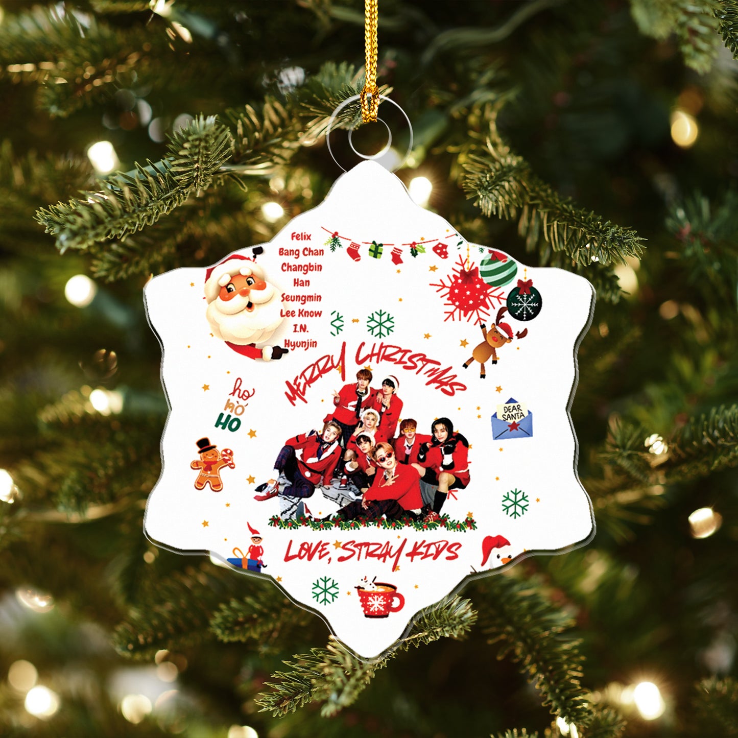 WAVESTEEᵀᴹ Merry Christmas Love, Love Stray Kids Ornament Acrylic