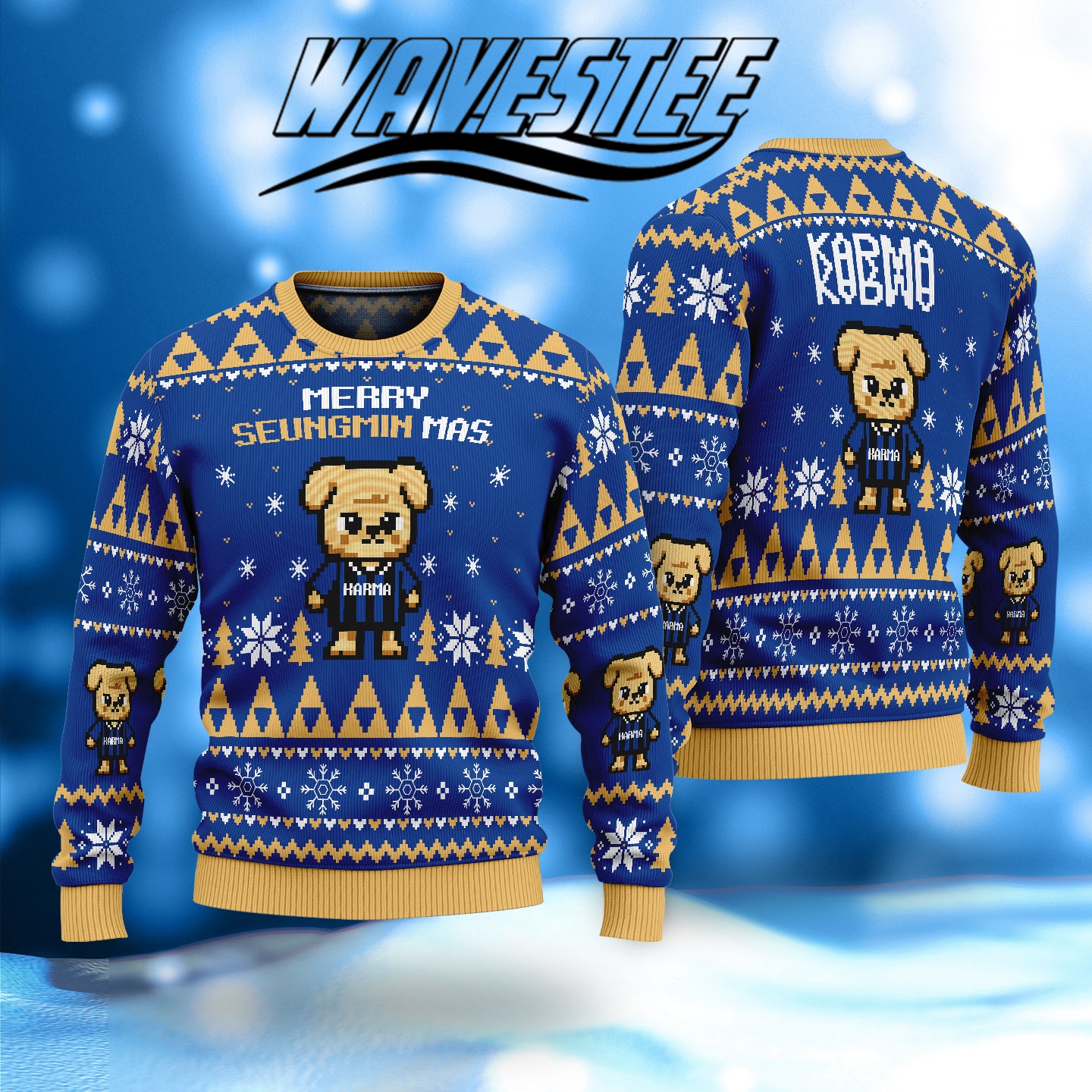 WAVESTEEᵀᴹ Merry Christmas SZKOO Ugly Sweater