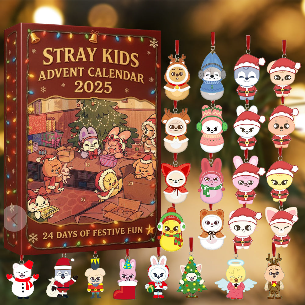 WAVESTEEᵀᴹ Stray Kids Christmas Advent Calendar – 24 Days Blind Box Acrylic Gifts