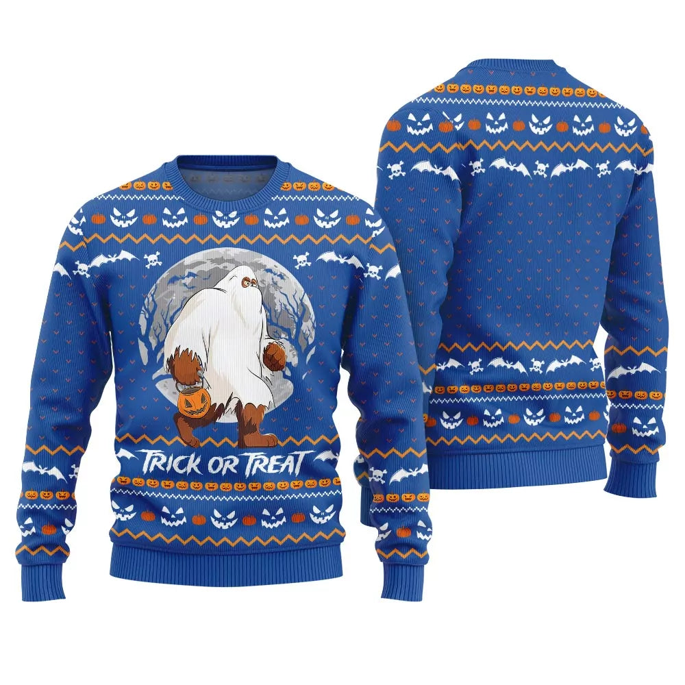 Trick Or Treat Yeti Cute Halloween Ugly Sweater