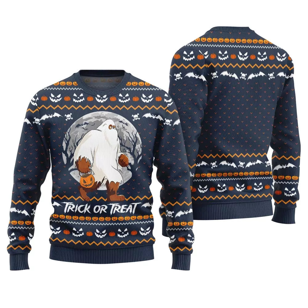 Trick Or Treat Yeti Cute Halloween Ugly Sweater