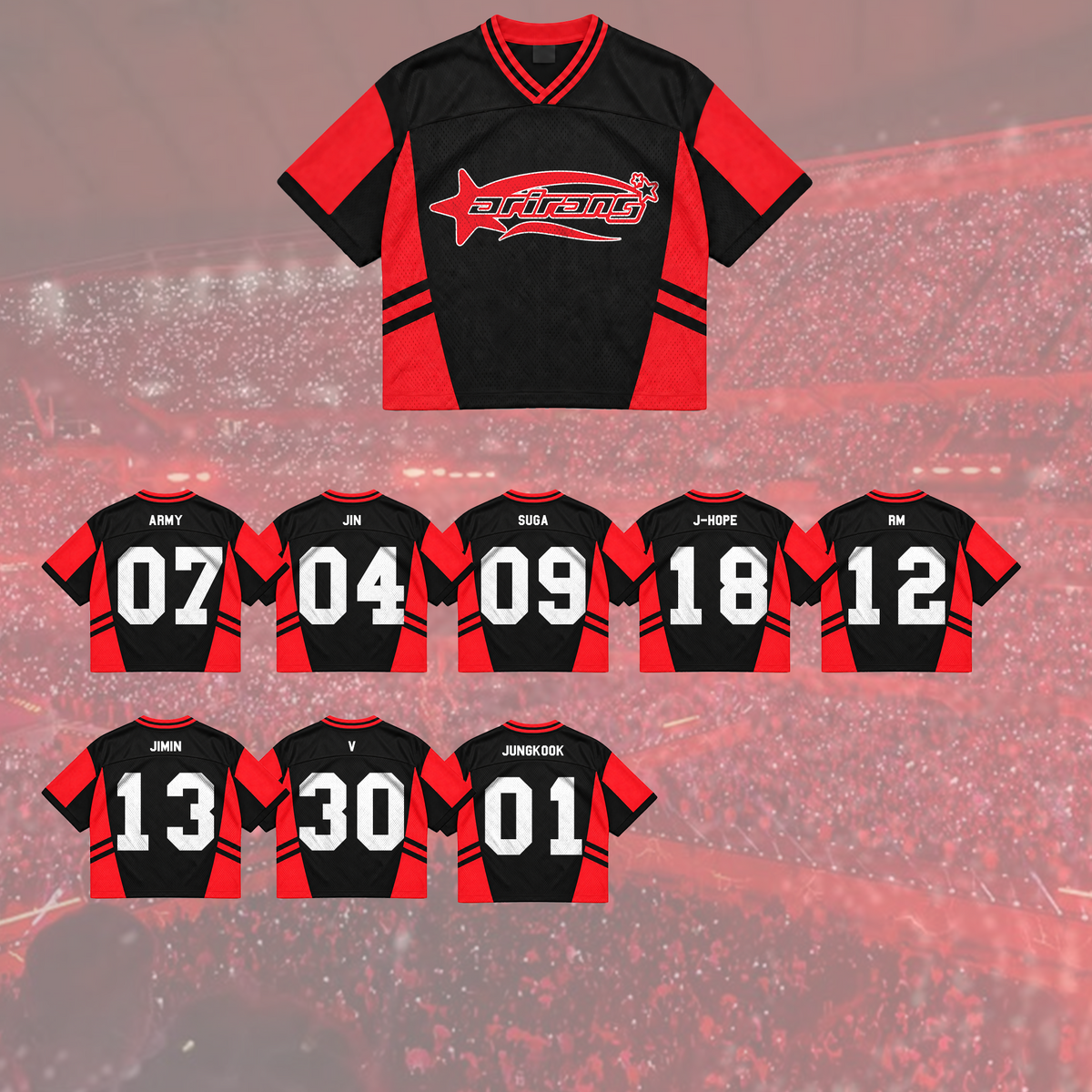 Fierce Arirang Army Club All Members Cyber Grunge Mixed Mesh Jersey For Fans