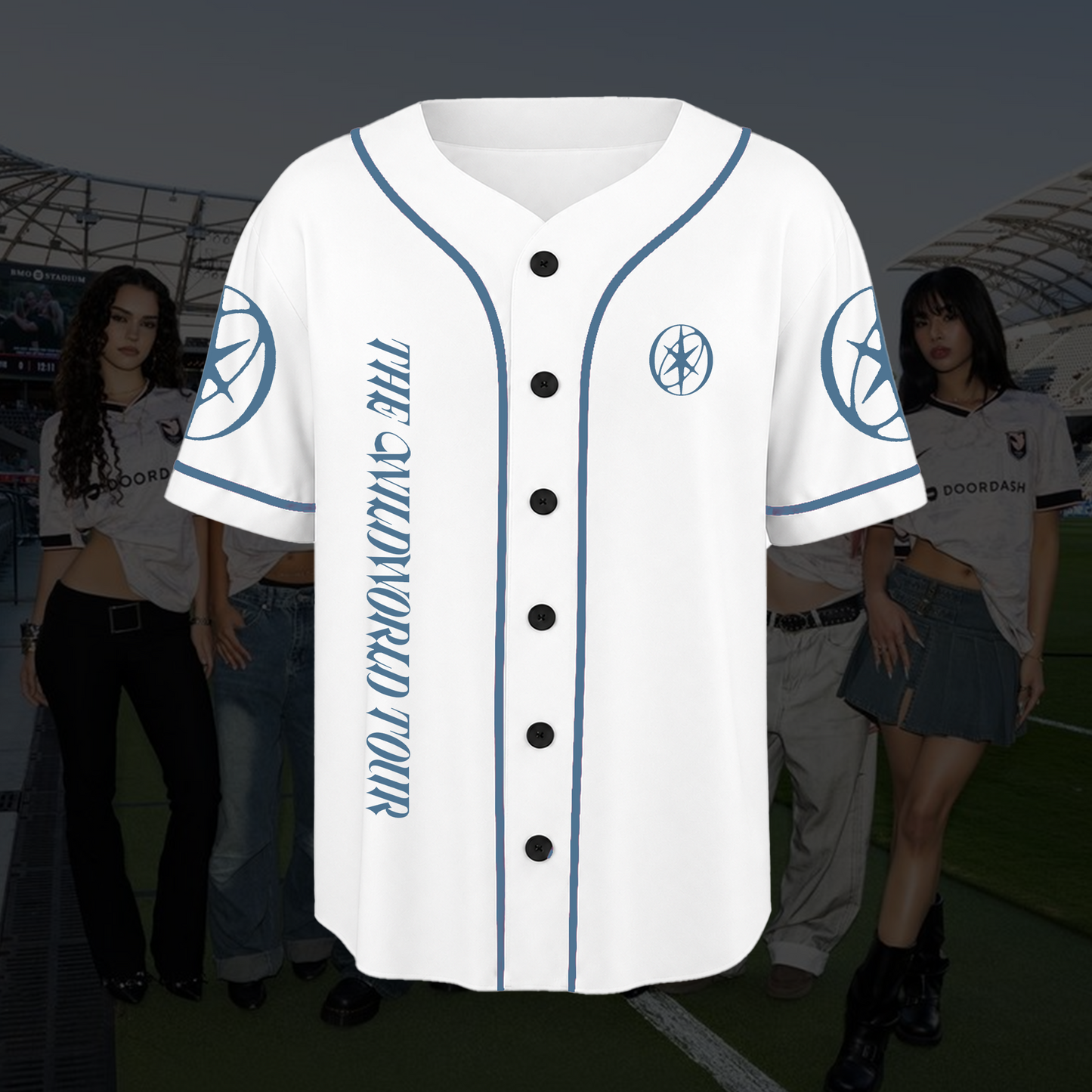 KATSEYE The Wild World Tour Baseball Jersey Denim Aesthetic Merch Gift For Fans