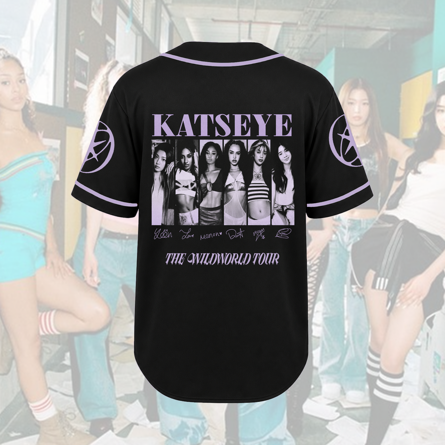 KATSEYE The Wildworld Tour Baseball Jersey Signatures Concert Merch Gift For Fans