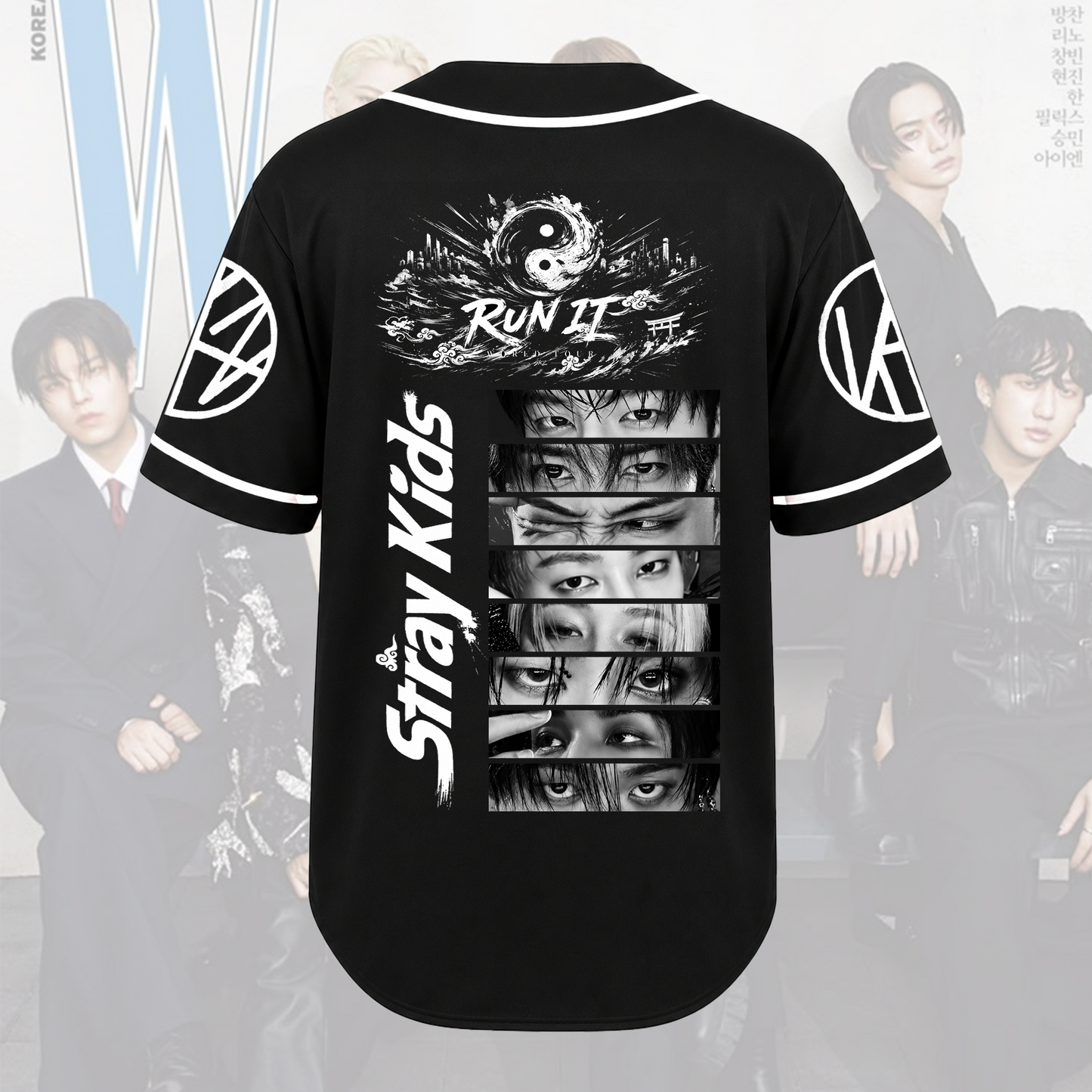 Stray Kids Run It Baseball Jersey SKZ Eyes Streetwear Gift For Fans