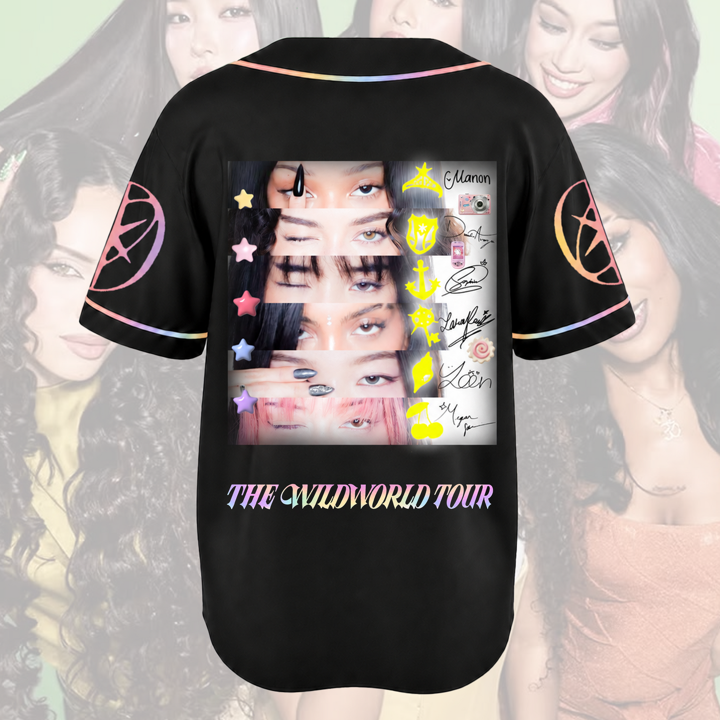 Color Splash Eye To Eye Katseye The Wildworld Tour Baseball Jersey