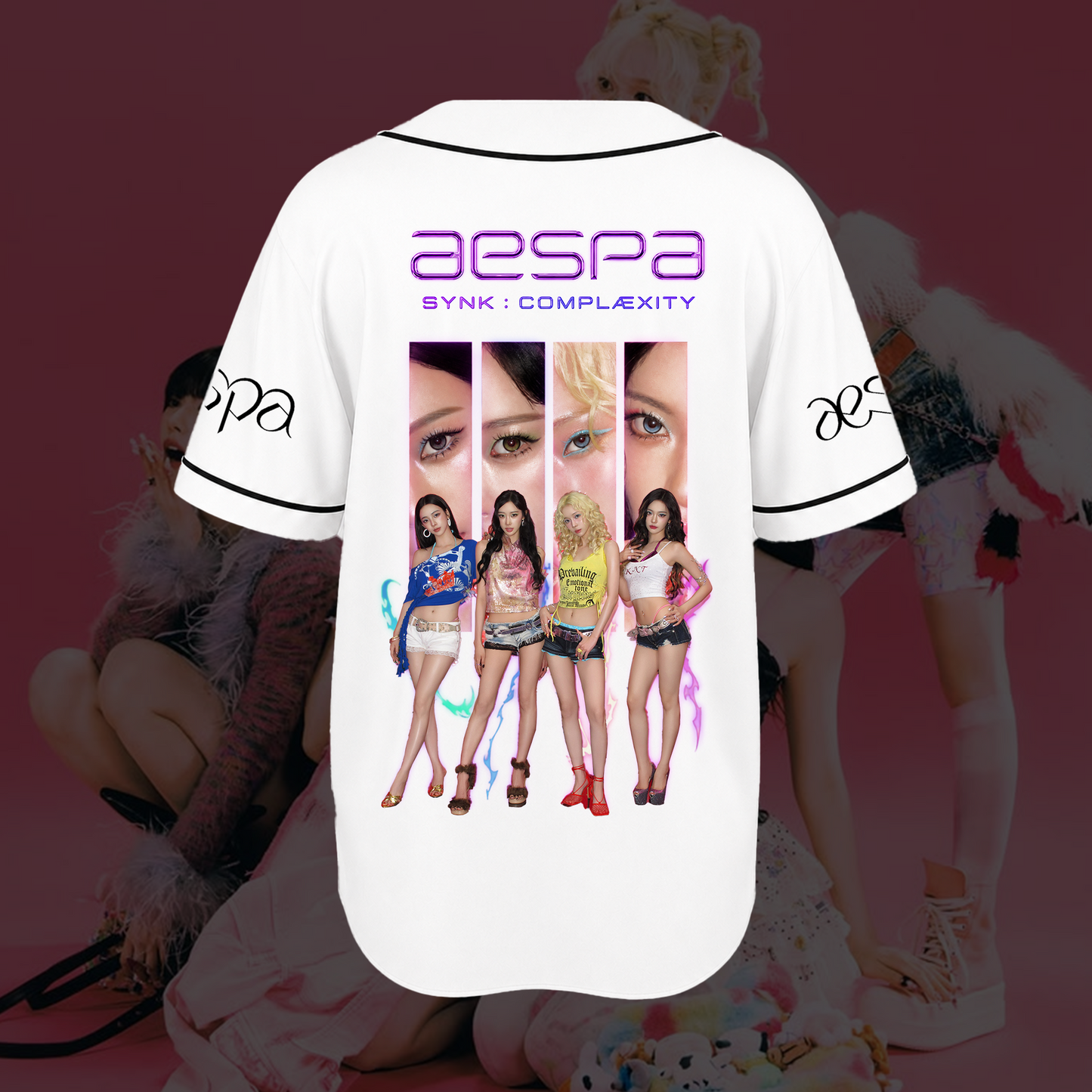 Futuristic Aespa Baseball Jersey Retro K-Pop Apparel Gift For My