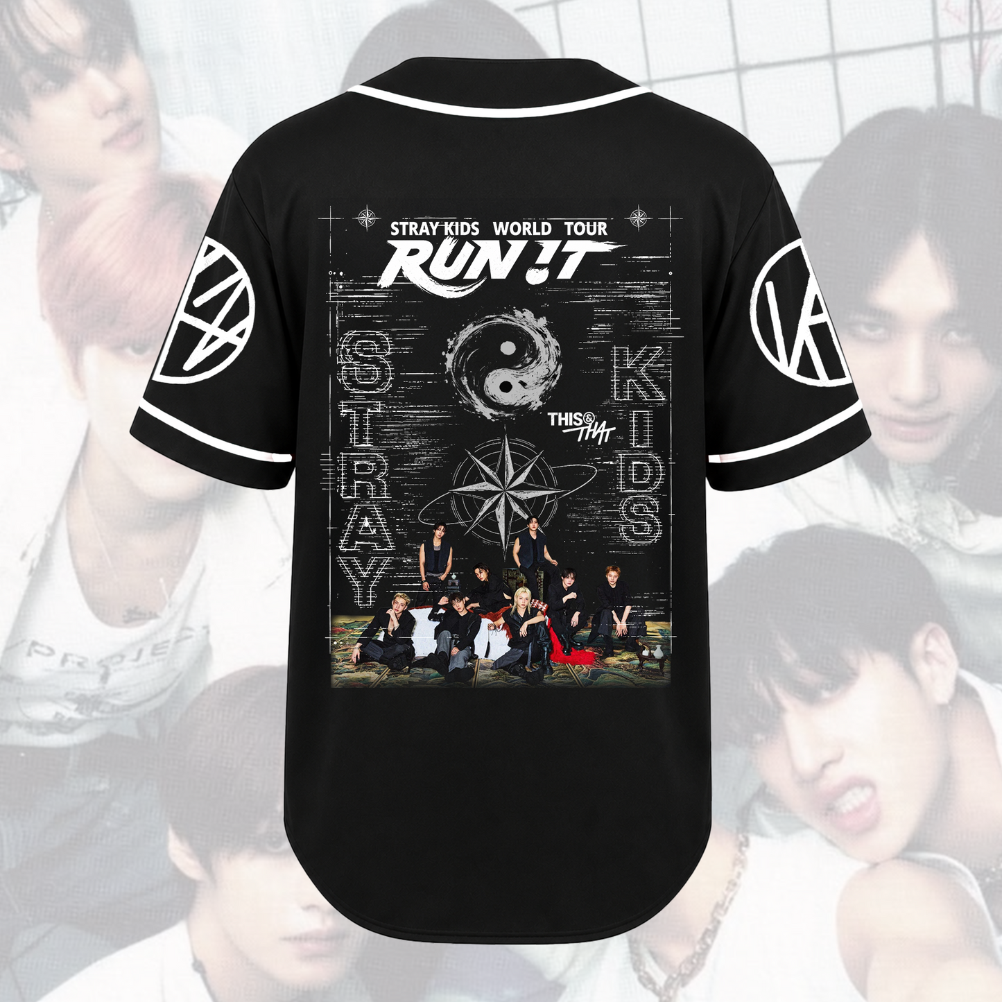 Stray Kids Run It Baseball Jersey Hip Hop Sports Merch Fan Gifts