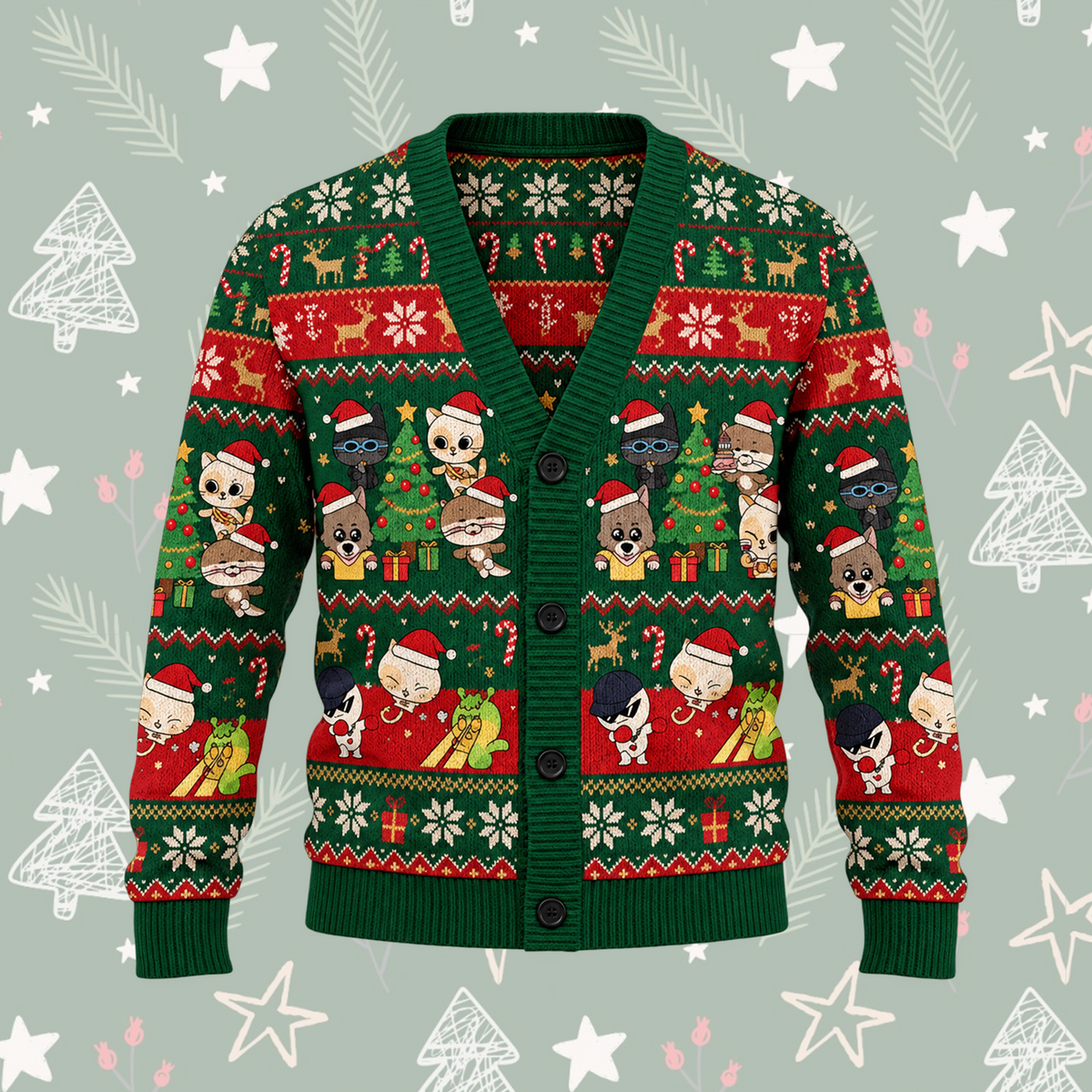 Festive BOYNEXTDOOR Christmas Knitted Cardigan For Onedoor